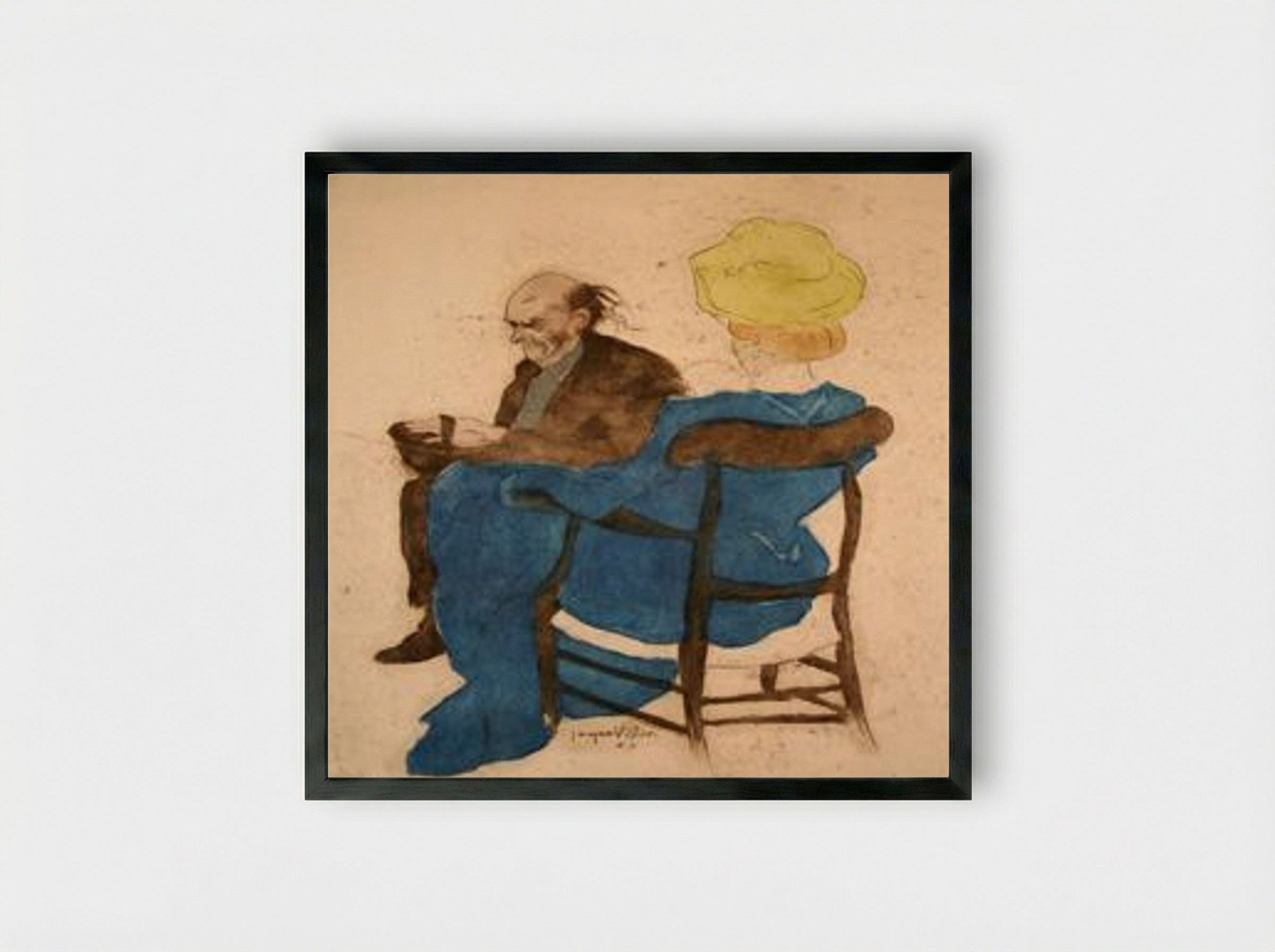 Bibi Shining Shoes - Jacques Villon - Framed Print Black