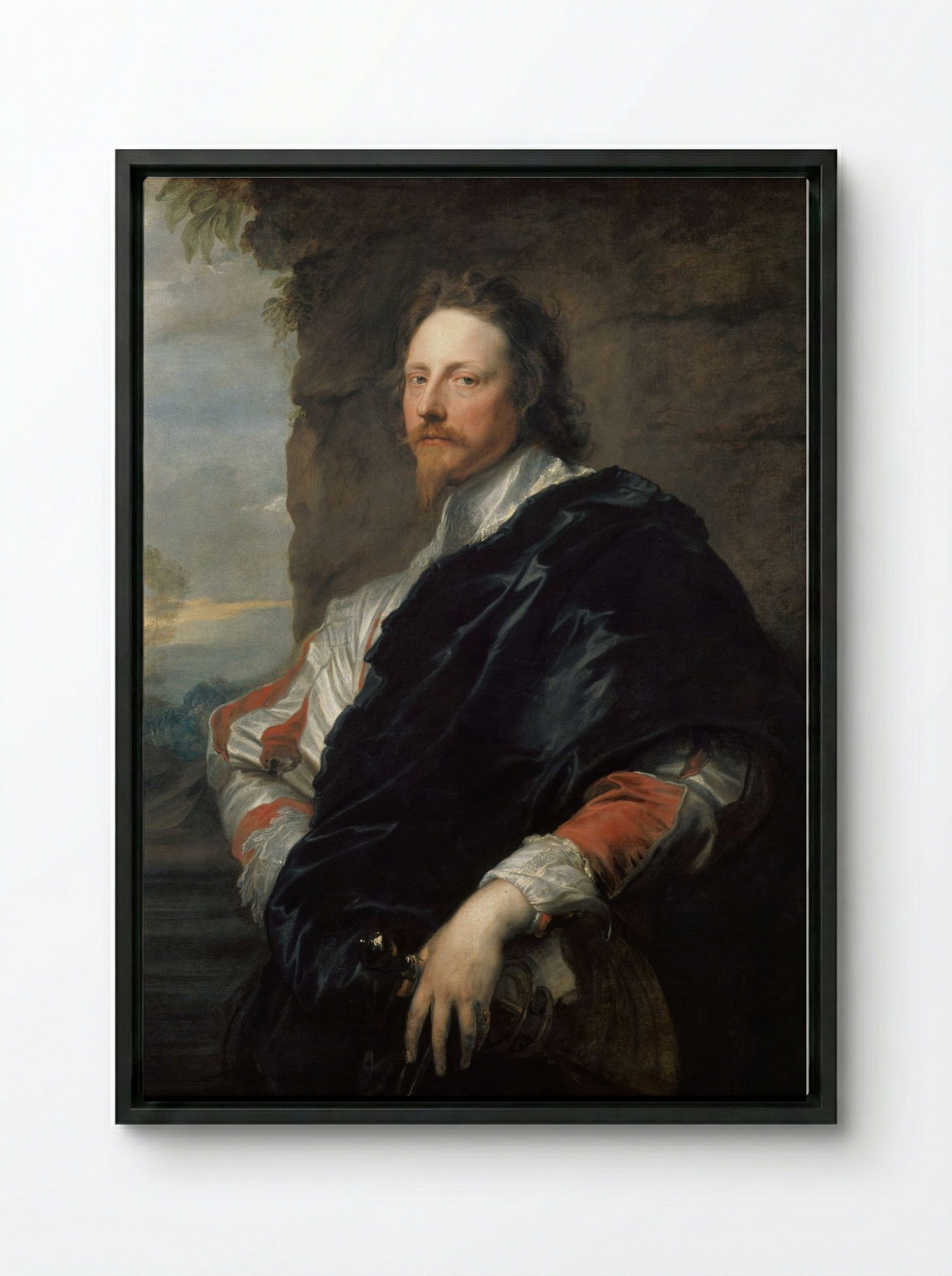 Nicolas Lanier - Anthony van Dyck - Framed Canvas Black