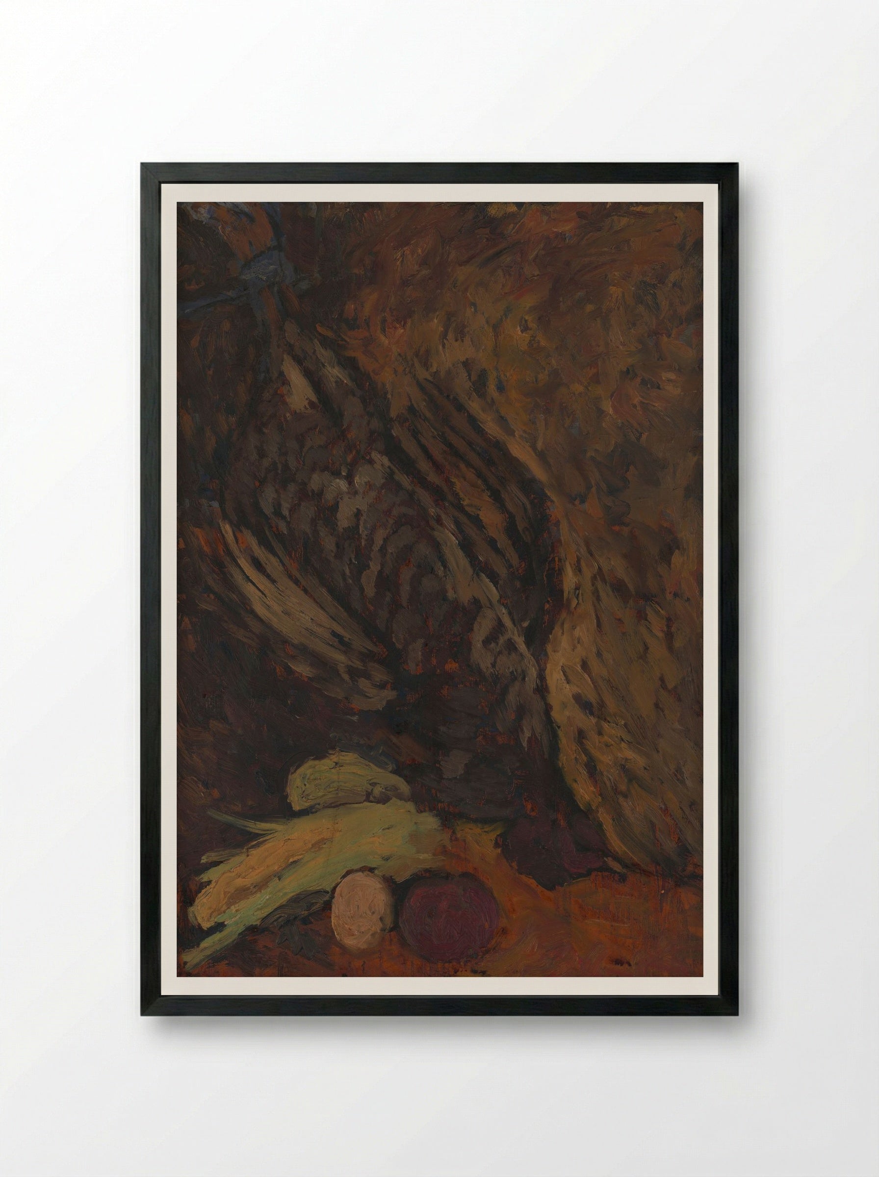 Still Life with a Pheasant - Zolo Palugyay - Framed Print Black