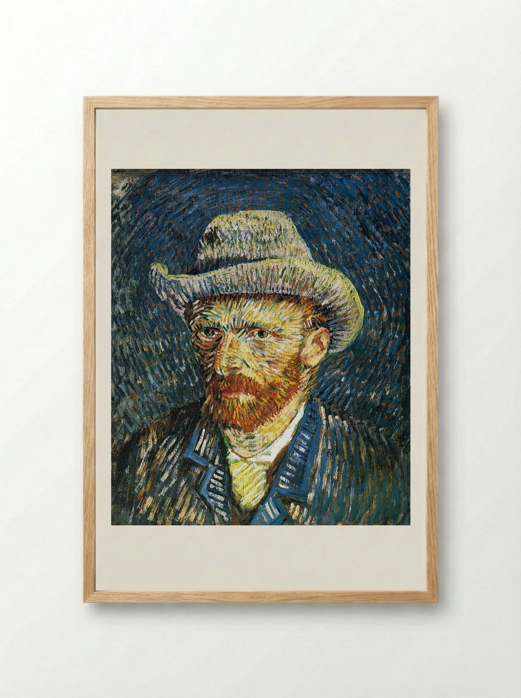 Self-Portrait with Felt Hat - Vincent van Gogh - Framed Print Wood