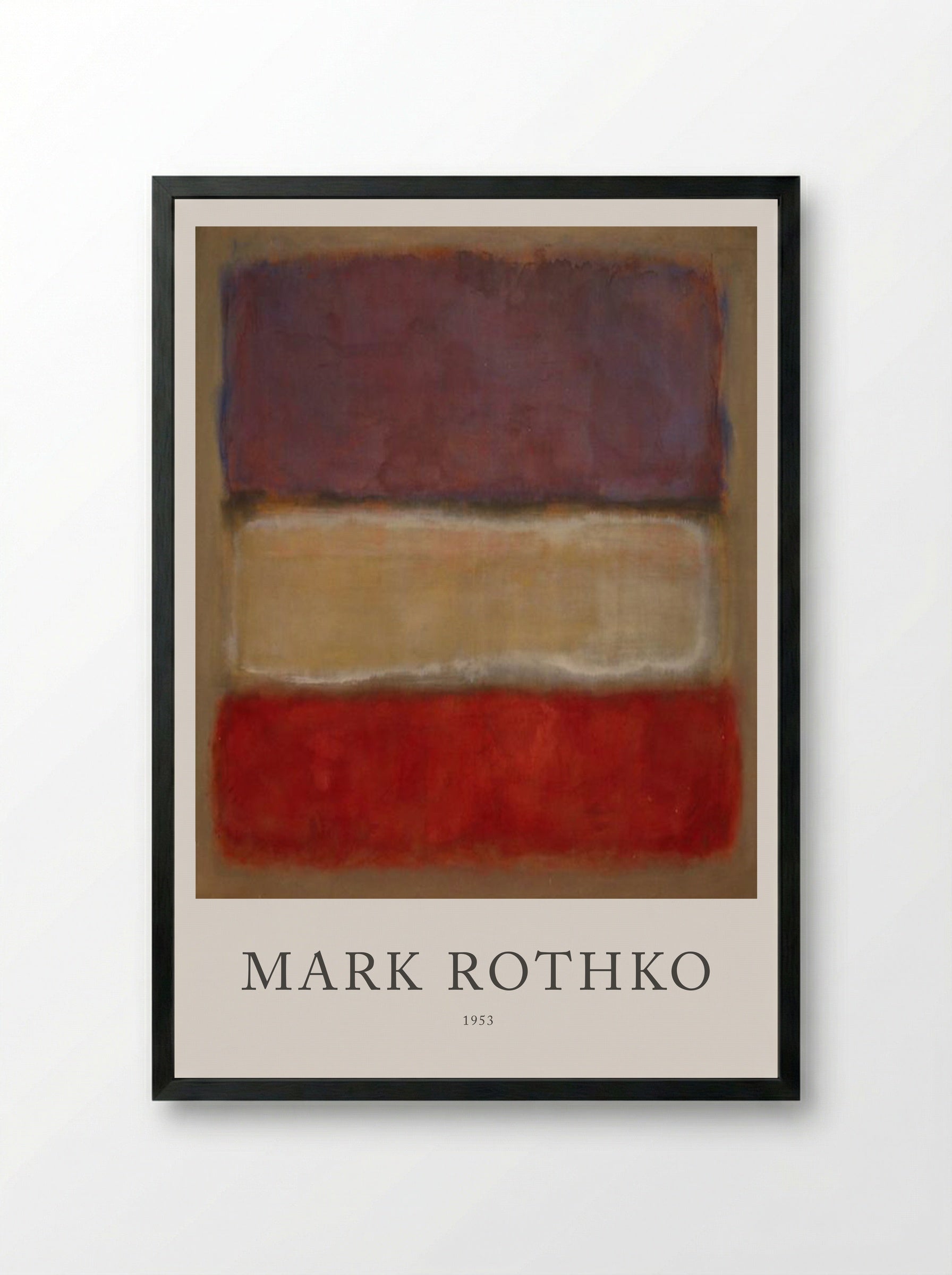 Untitled (Three Rectangles, Colour Field Painting) - Mark Rothko - Framed Print Black
