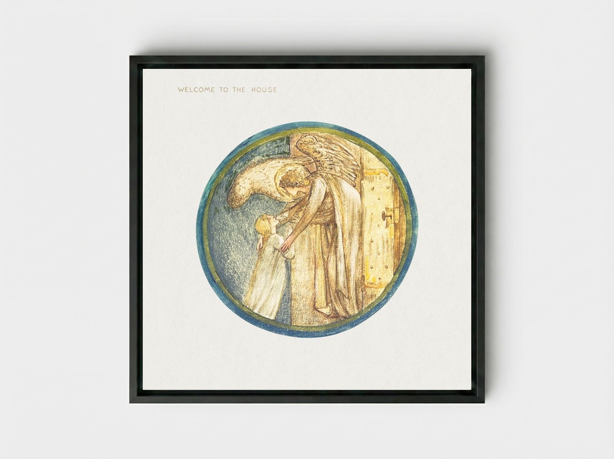 Welcome to the House, from The Flower Book - Edward Burne-Jones - Framed Canvas Black