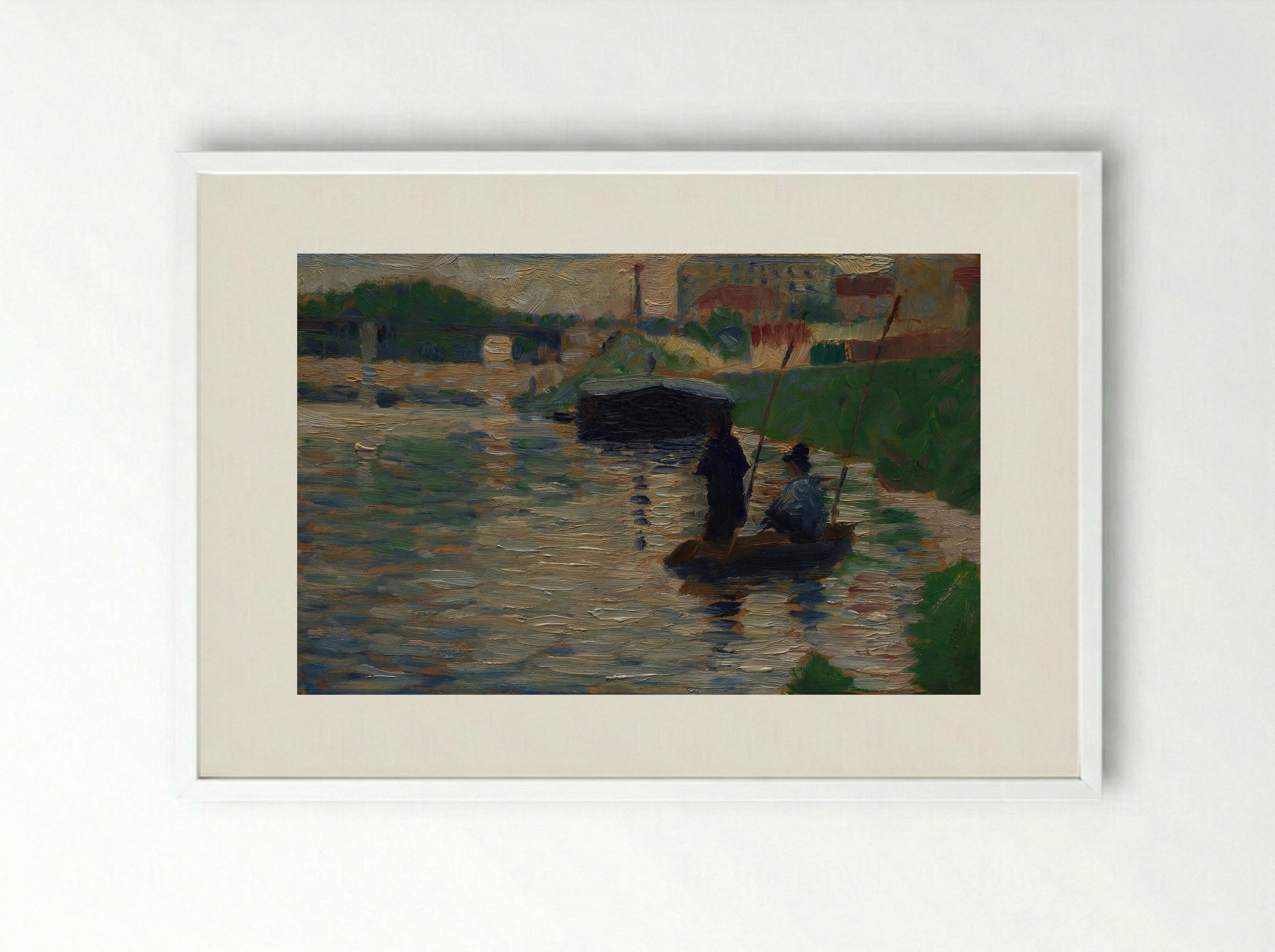 View of the Seine - Georges Seurat - Framed Print White