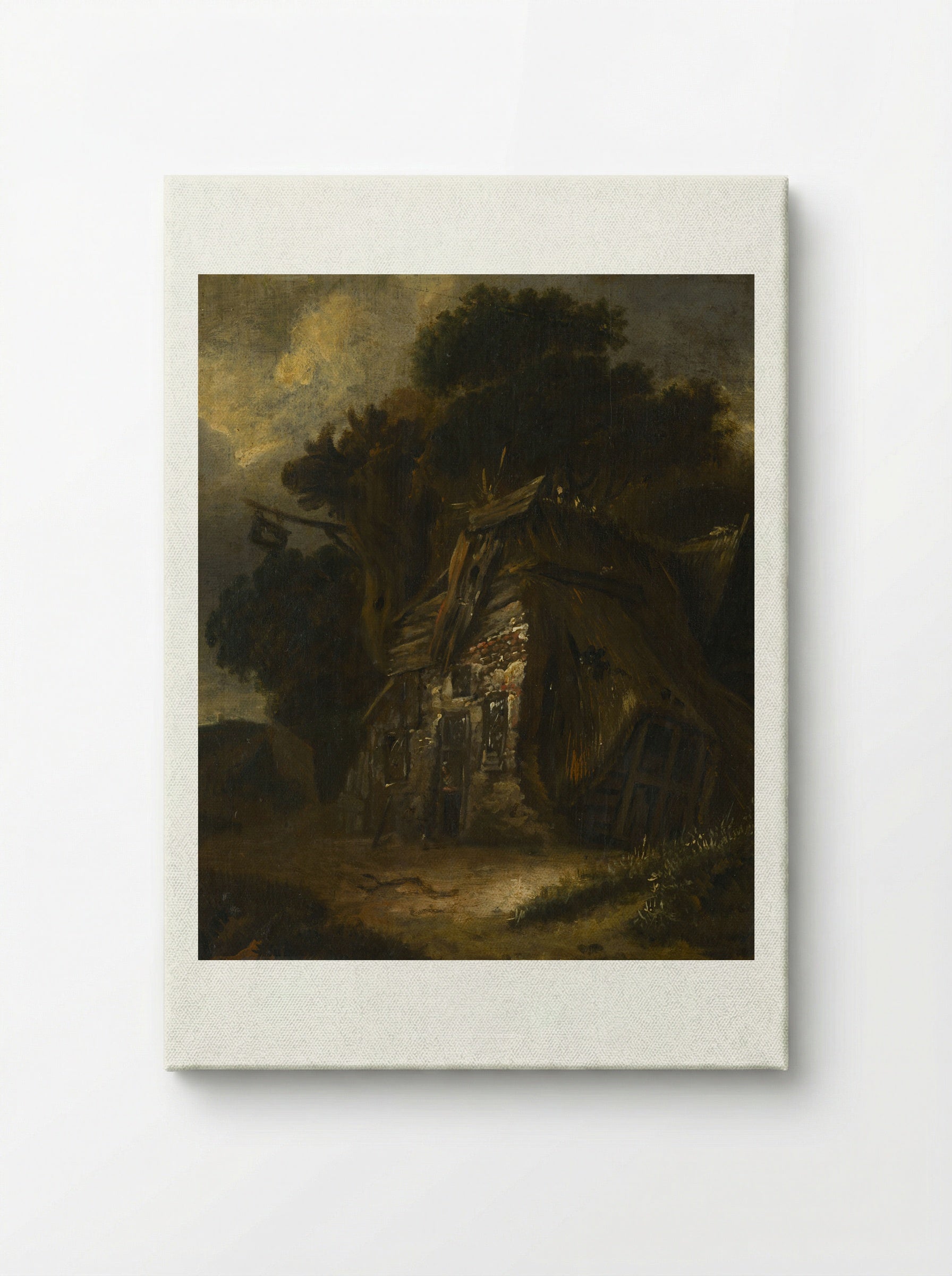 Thatched Hut in Landscape - Fine Art Print - Canvas