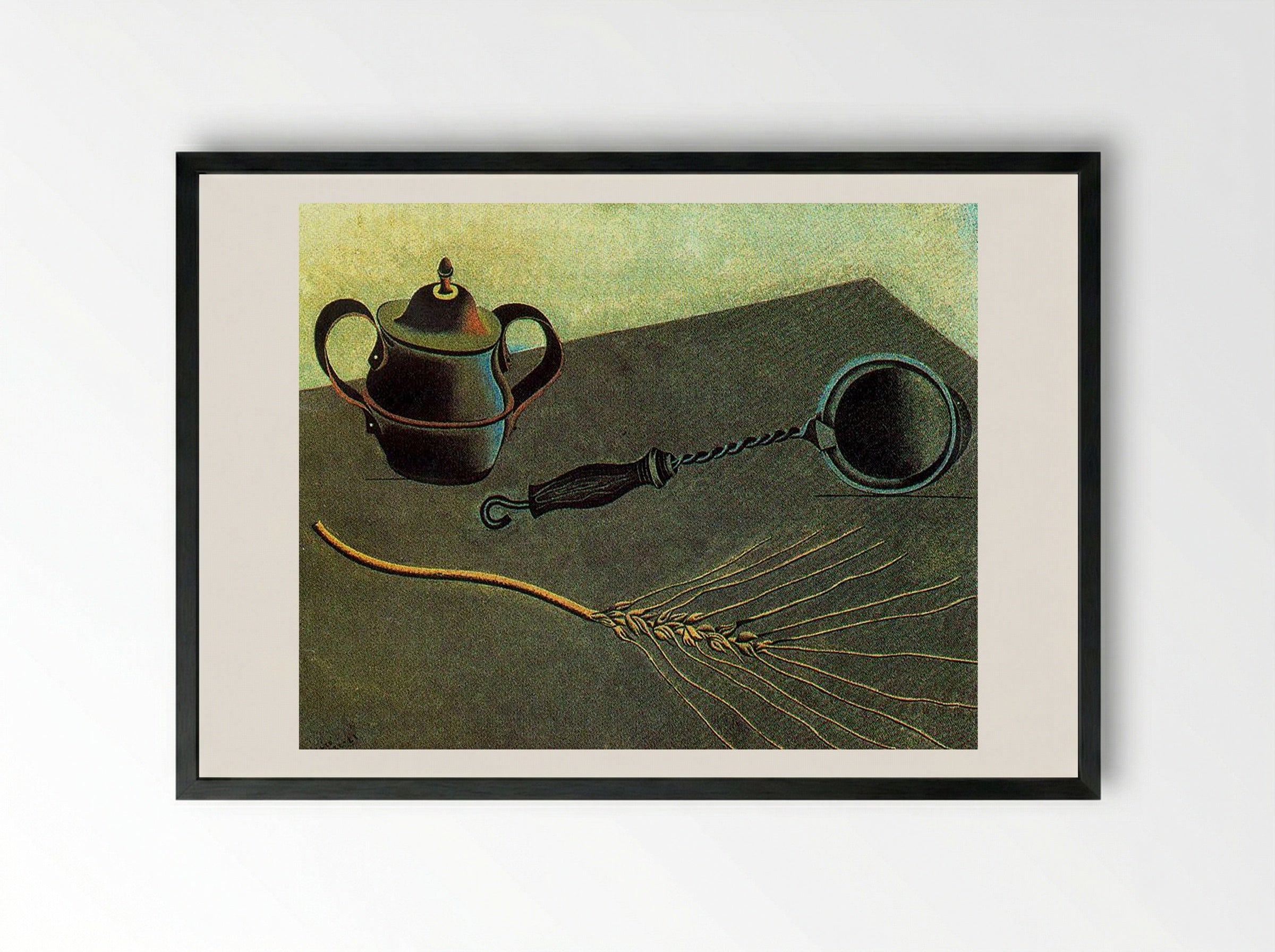 Natura Morta (Still Life with Teapot and Ear of Grain) - Giorgio Morandi - Framed Print Black