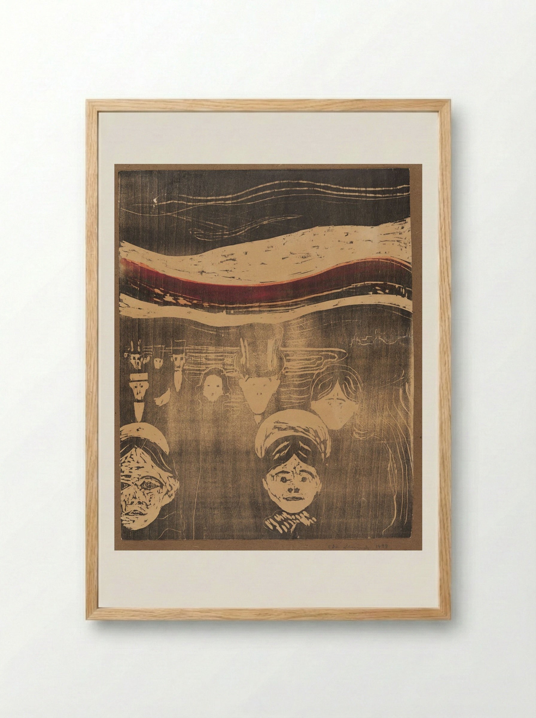 Angst - Edvard Munch - Framed Print Wood