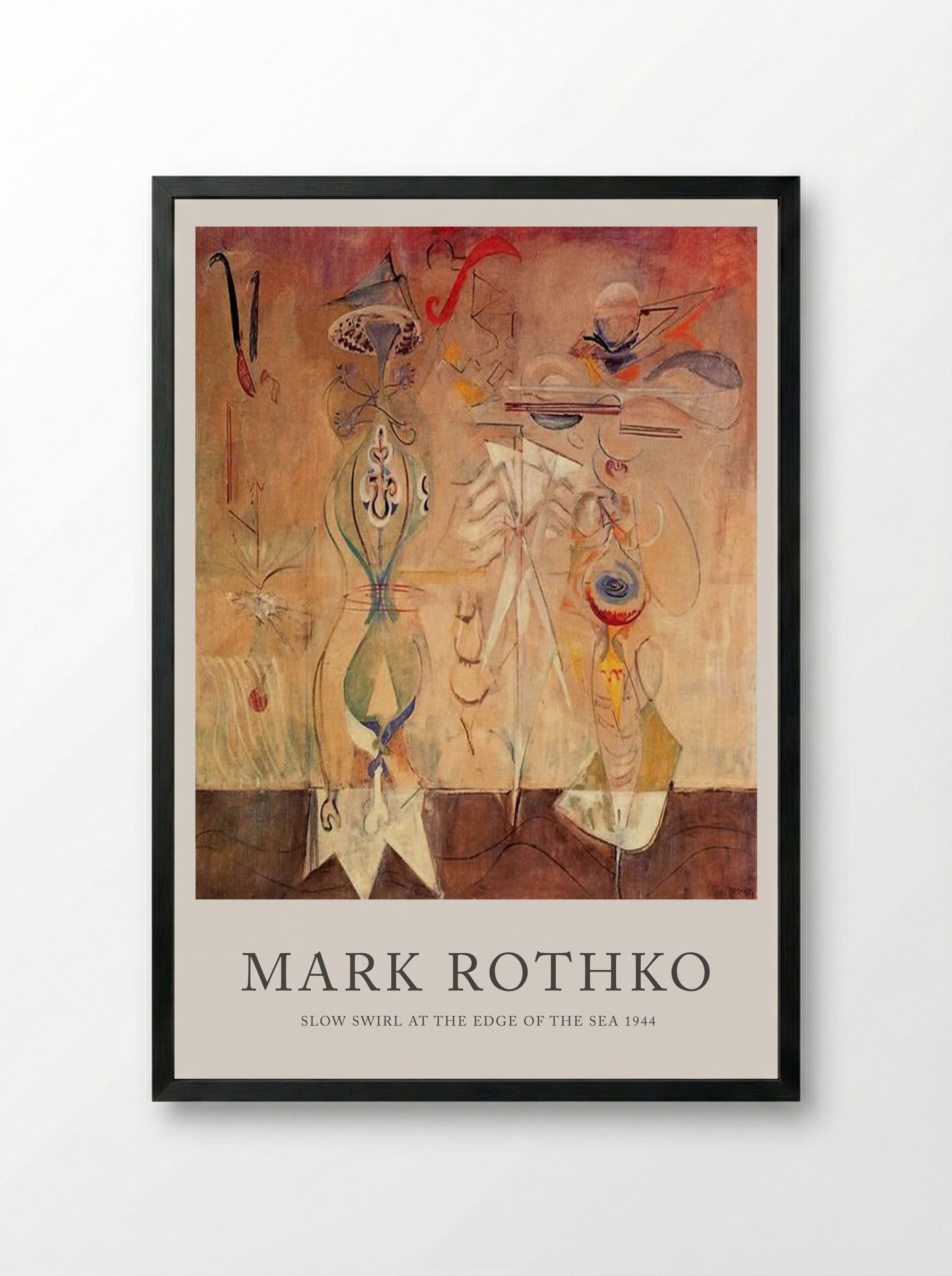 Slow Swirl at the Edge of the Sea - Mark Rothko - Framed Print Black
