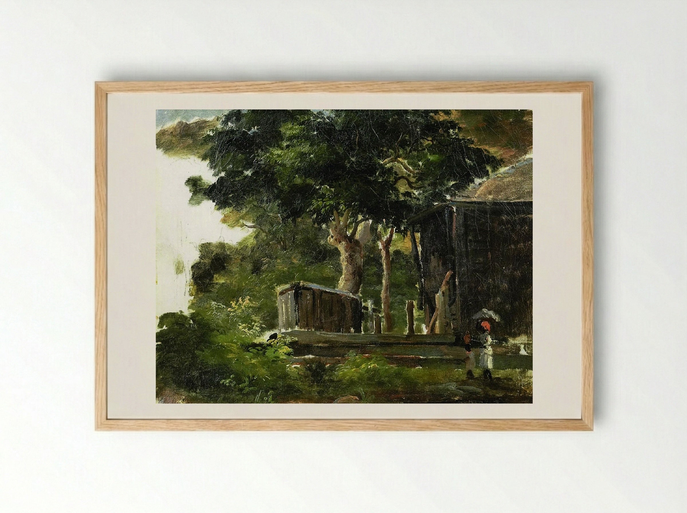 Landscape with House in the Woods, Saint Thomas, Antilles - Camille Pissarro - Framed Print Wood