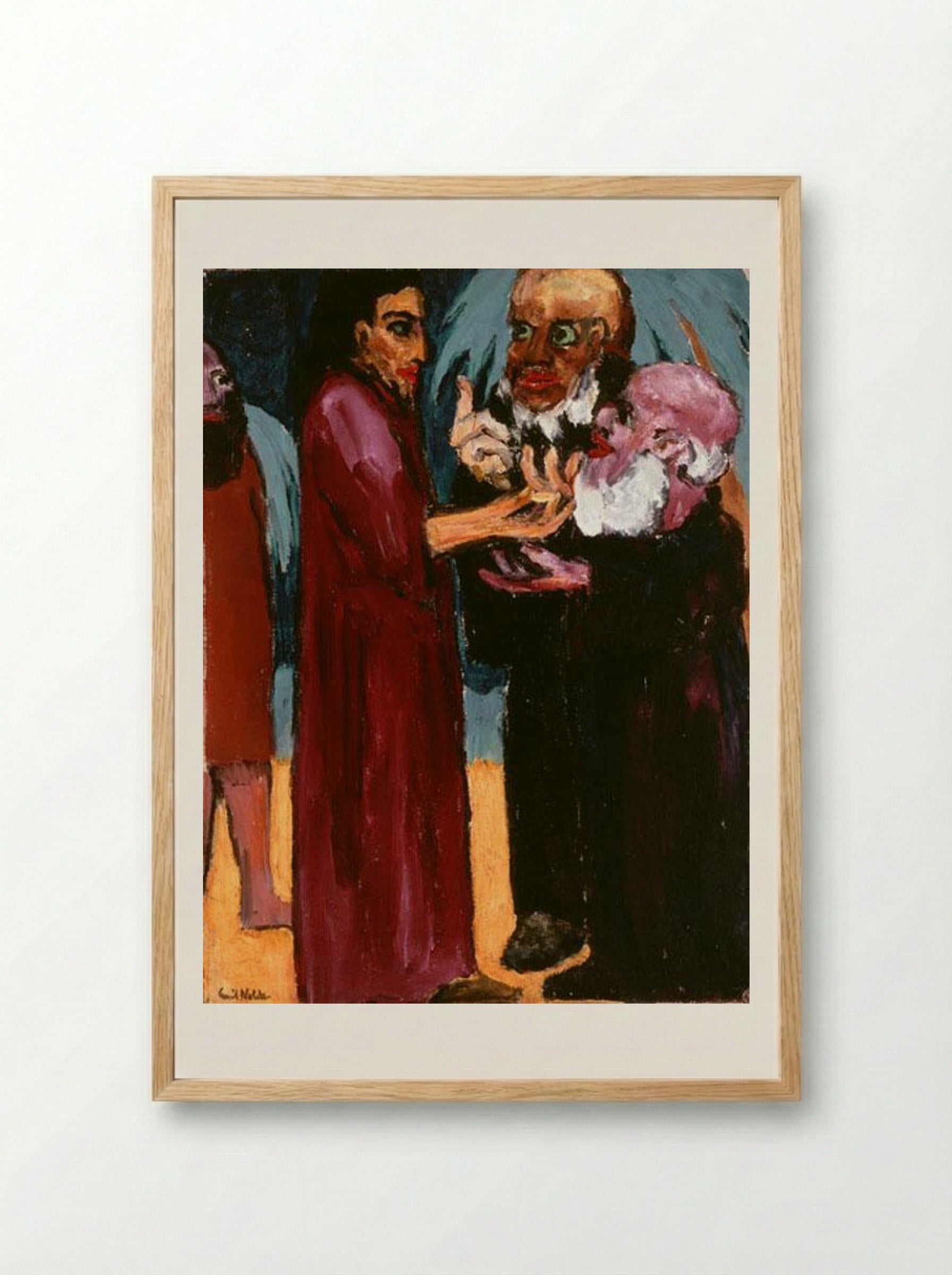 The Tribute Money - Emil Nolde - Framed Print Wood