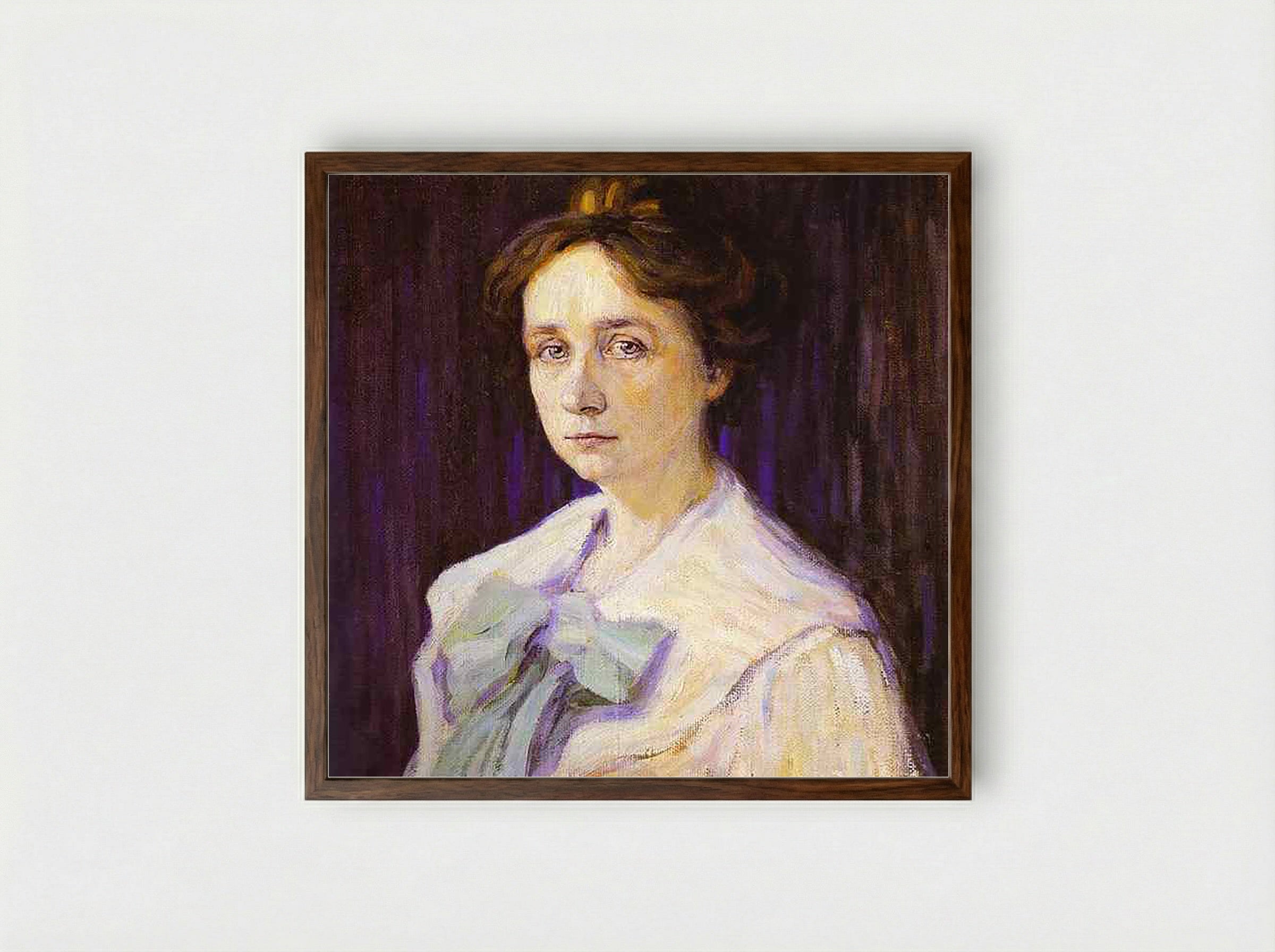 Portrait of Marianne Werefkin - Gabriele Münter - Framed Print Dark Wood