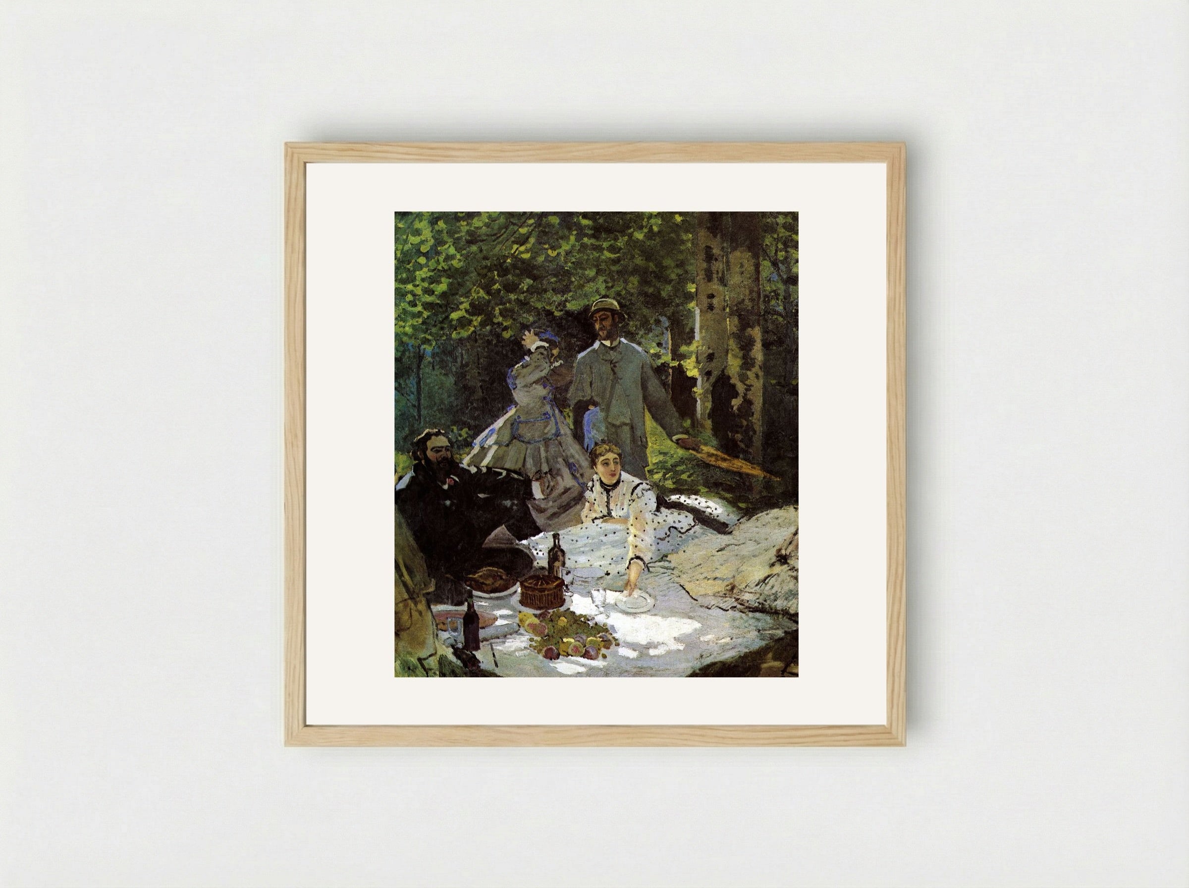 Le Déjeuner sur l'herbe - Claude Monet - Framed Print Wood