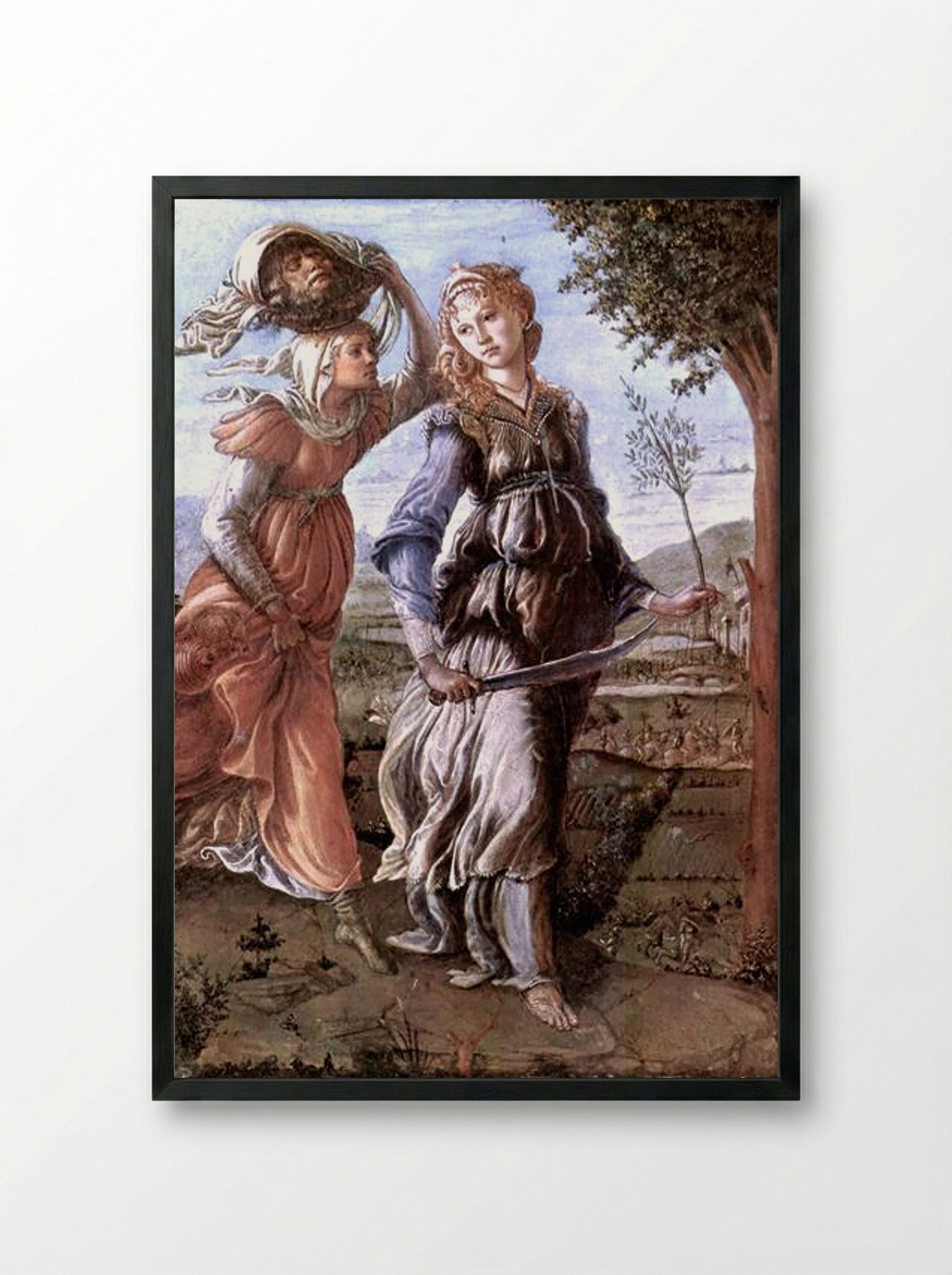 The Return of Judith to Bethulia - Sandro Botticelli - Framed Print Black
