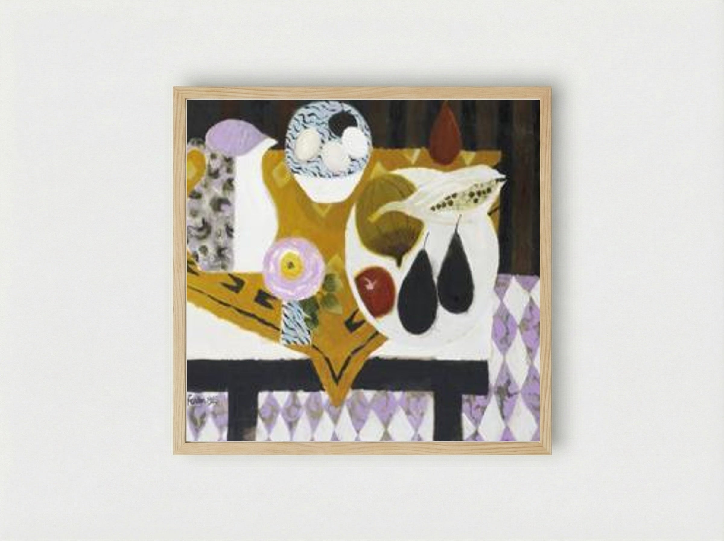 Bowl of Eggs - Mary Fedden - Framed Print Wood