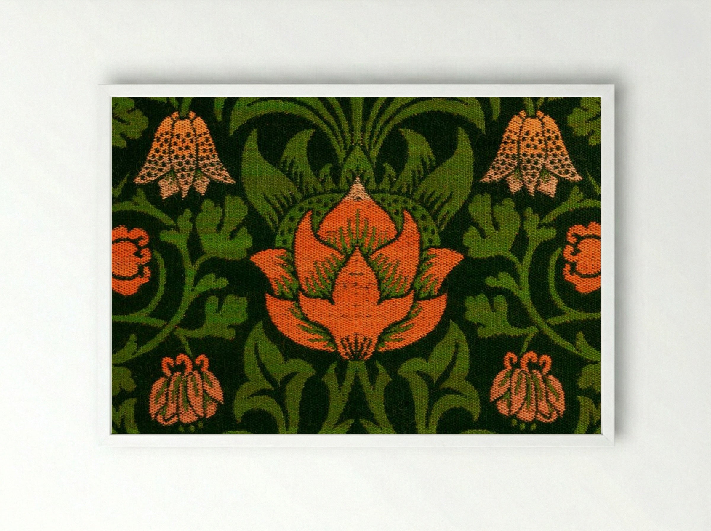 Violet and Columbine - William Morris - Framed Print White