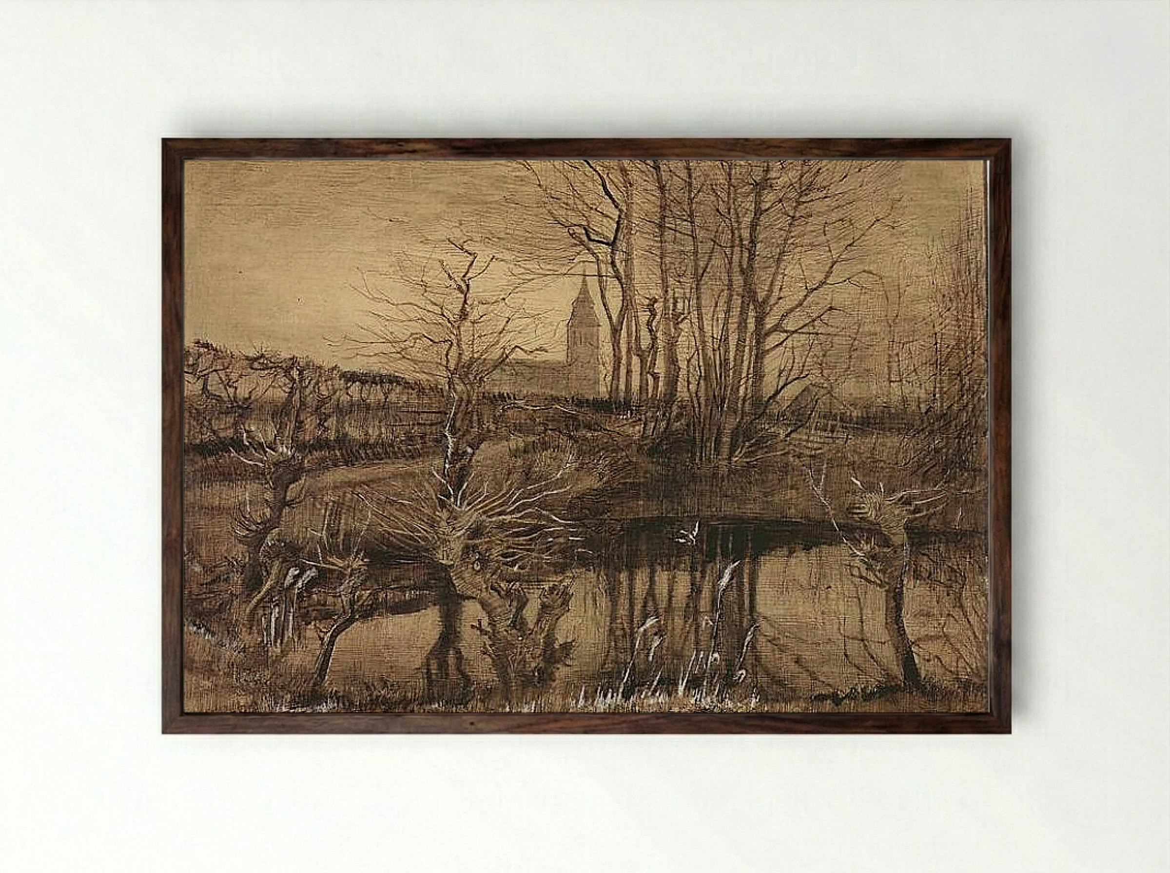 The Kingfisher - Vincent van Gogh - Framed Print Dark Wood