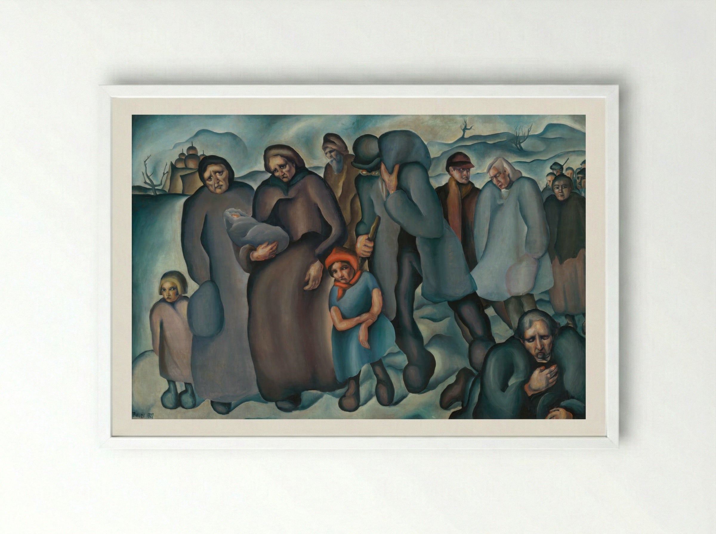 Refugees - Konstantin Bauer - Framed Print White