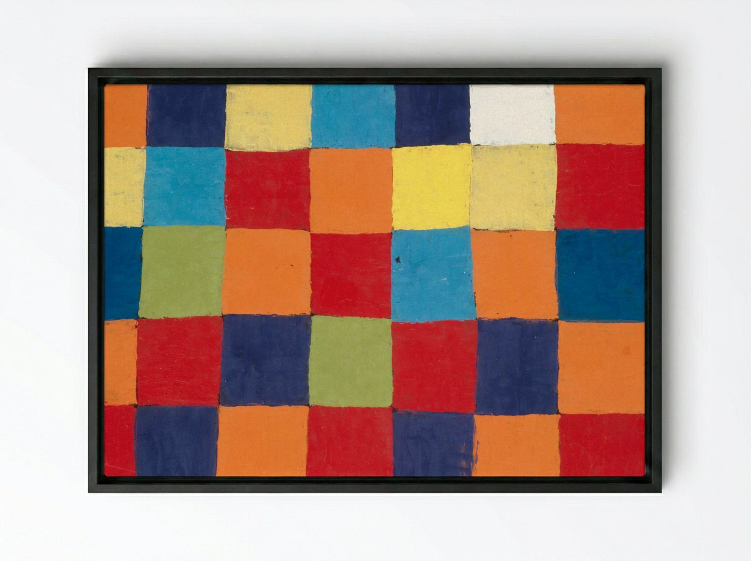 Colour Chart - Paul Klee - Framed Canvas Black