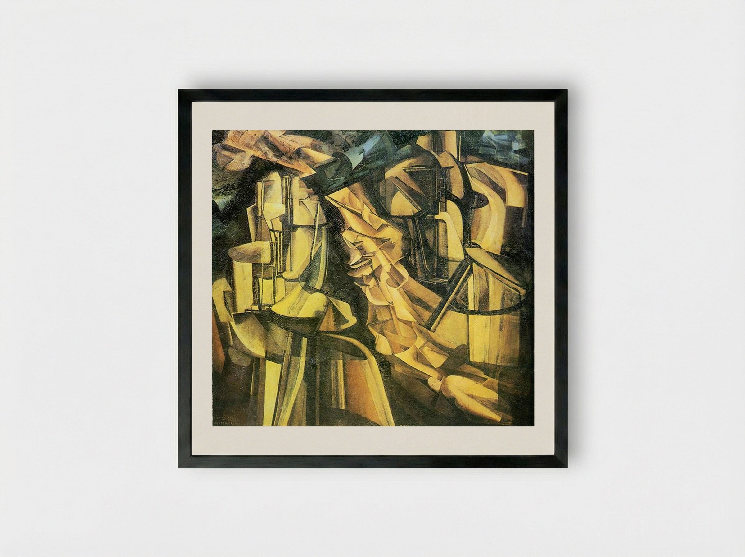 King and Queen Surrounded by Swift Nudes - Marcel Duchamp - Framed Print Black
