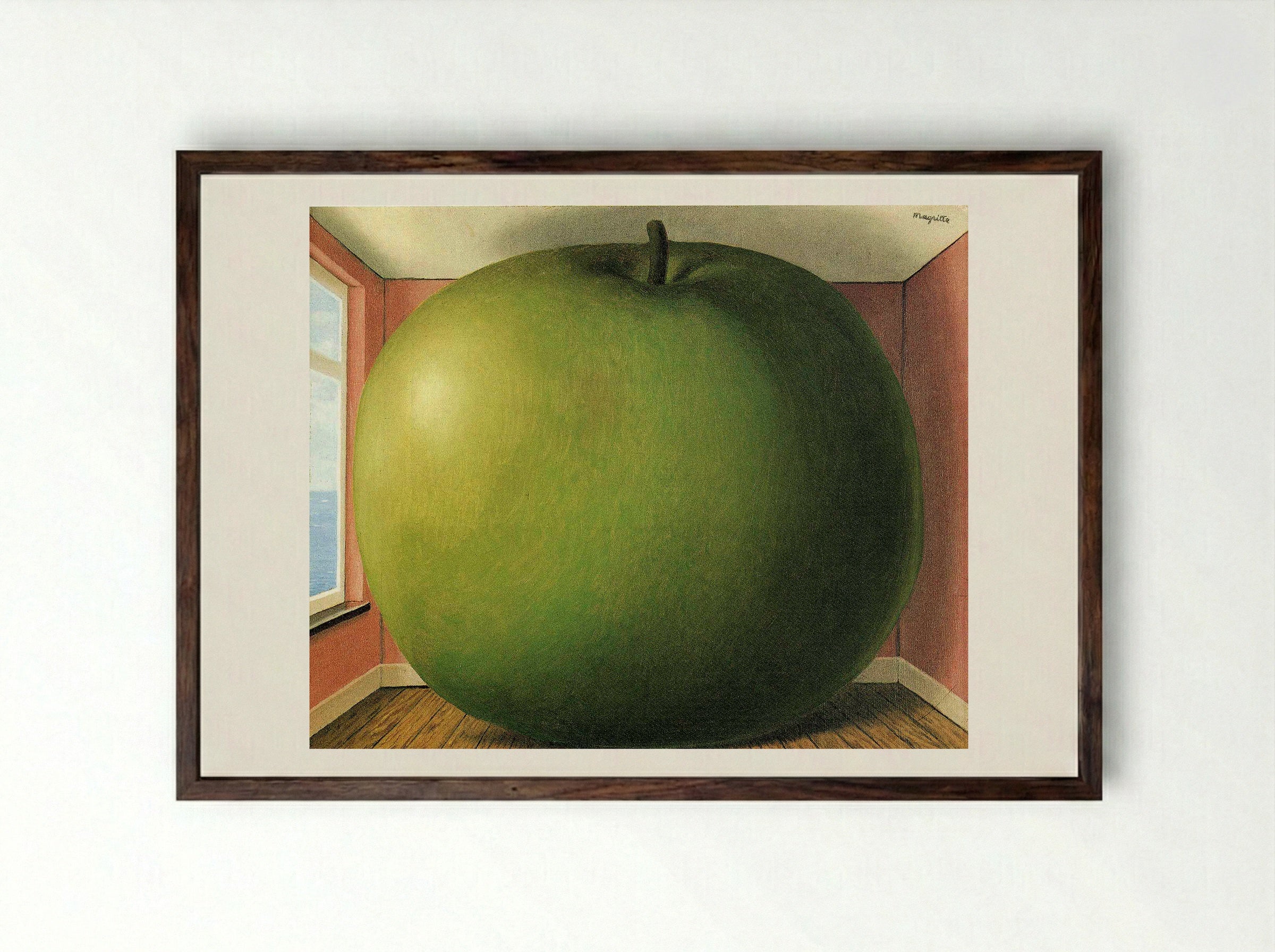 The Listening Room - René Magritte - Framed Print Dark Wood