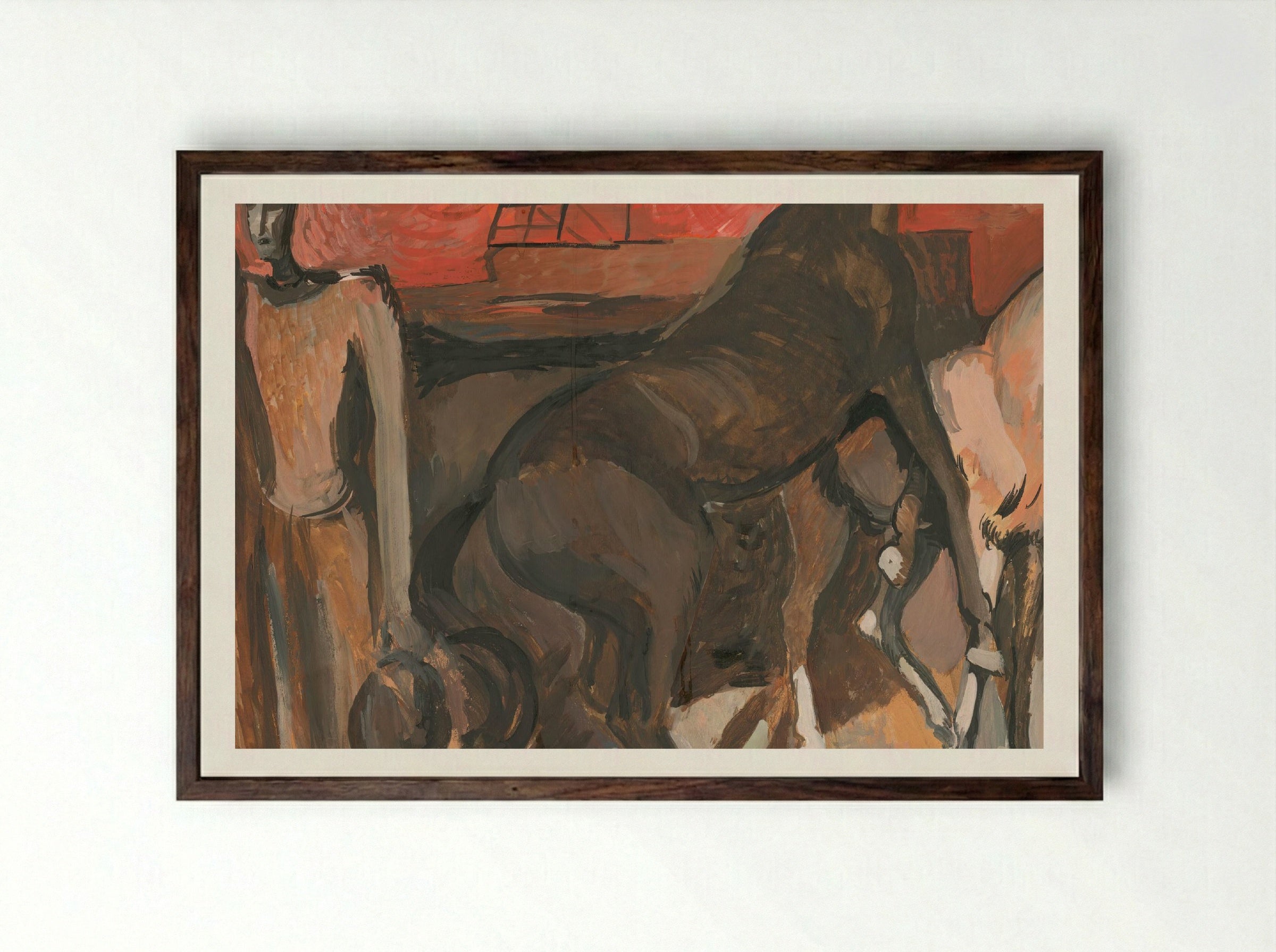 Fire - Refugees - Cyprián Majerník - Framed Print Dark Wood