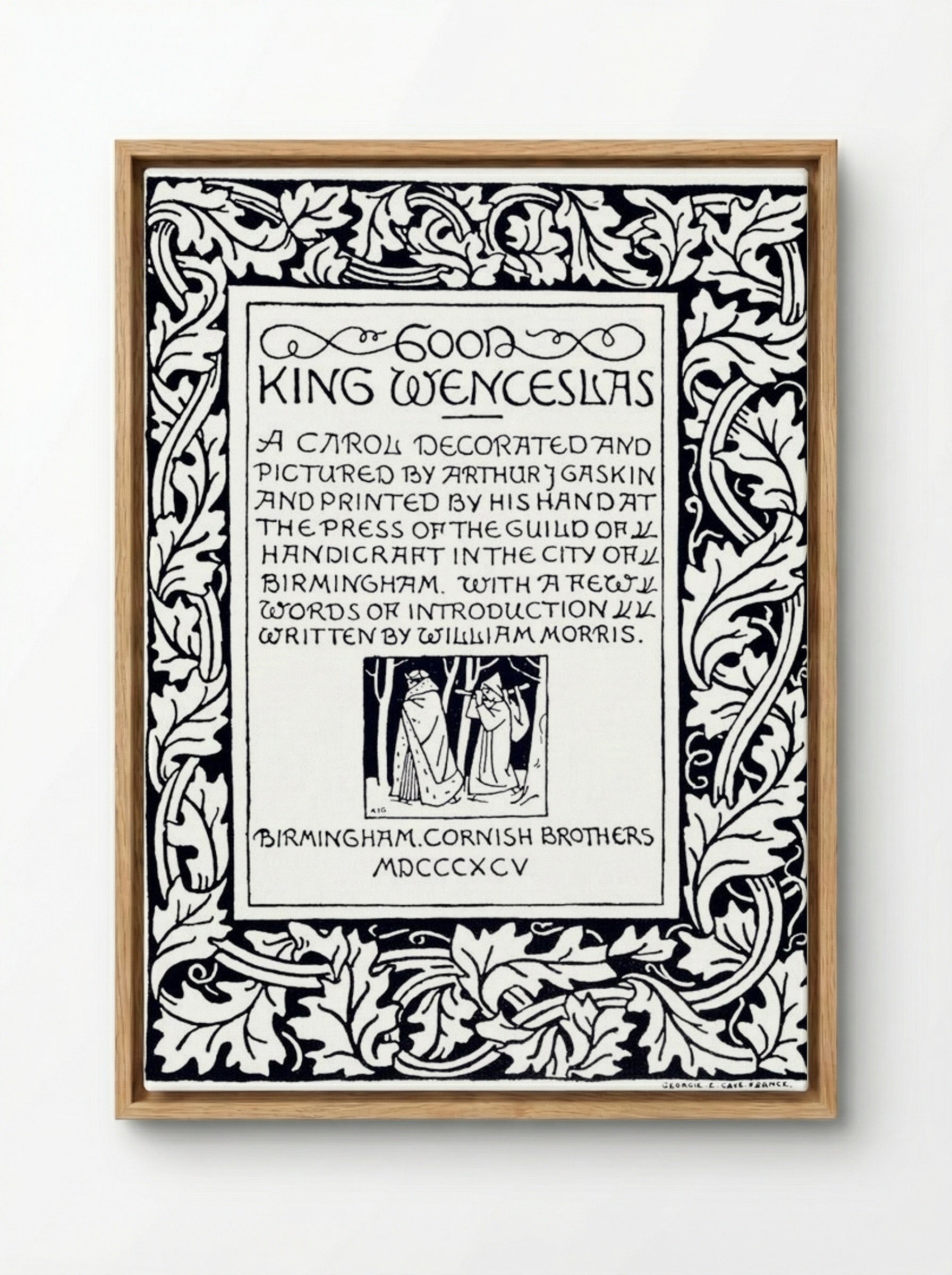 Good King Wenceslas (Manuscript Page) - William Morris - Framed Canvas Wood