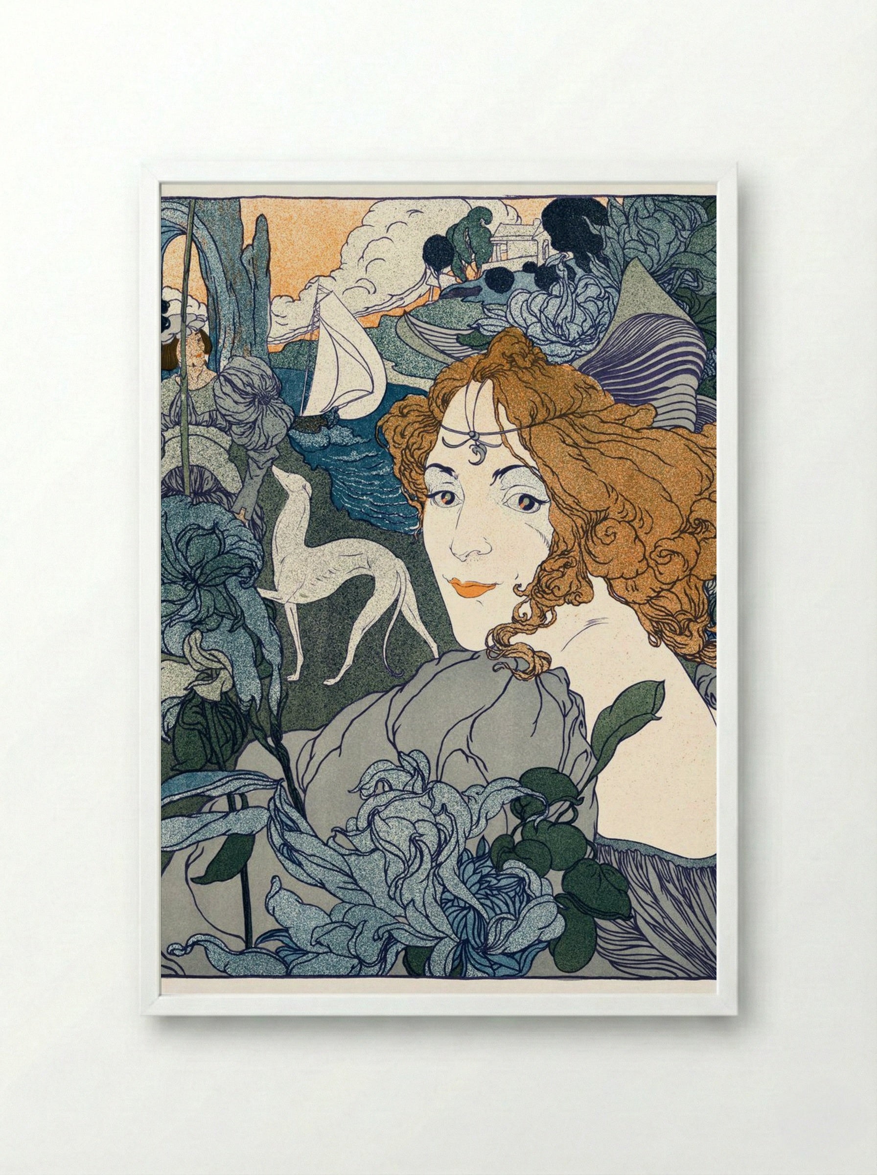 Retour - Georges de Feure - Framed Print White