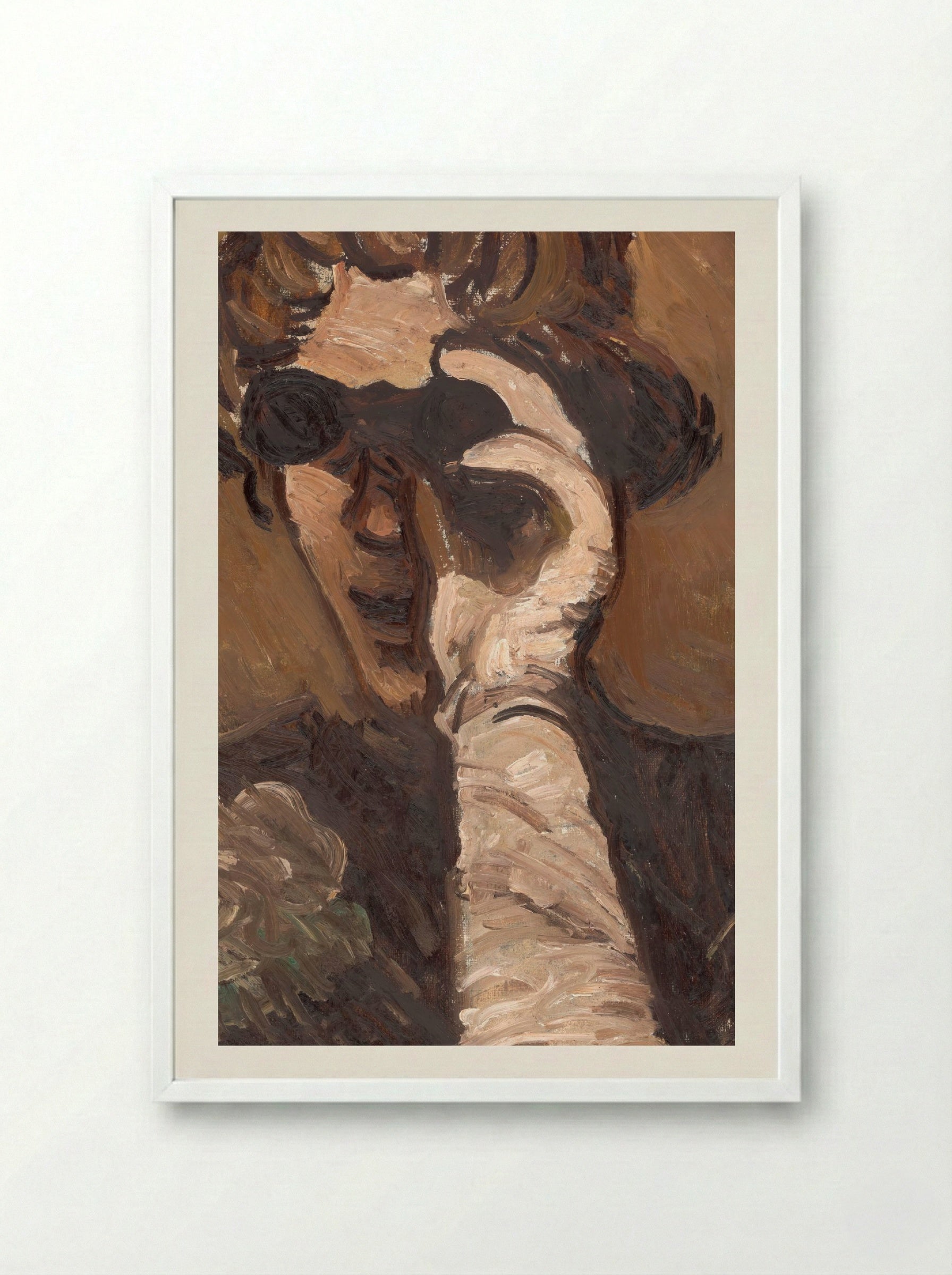 Lady with Opera Glasses - Cyprián Majerník - Framed Print White