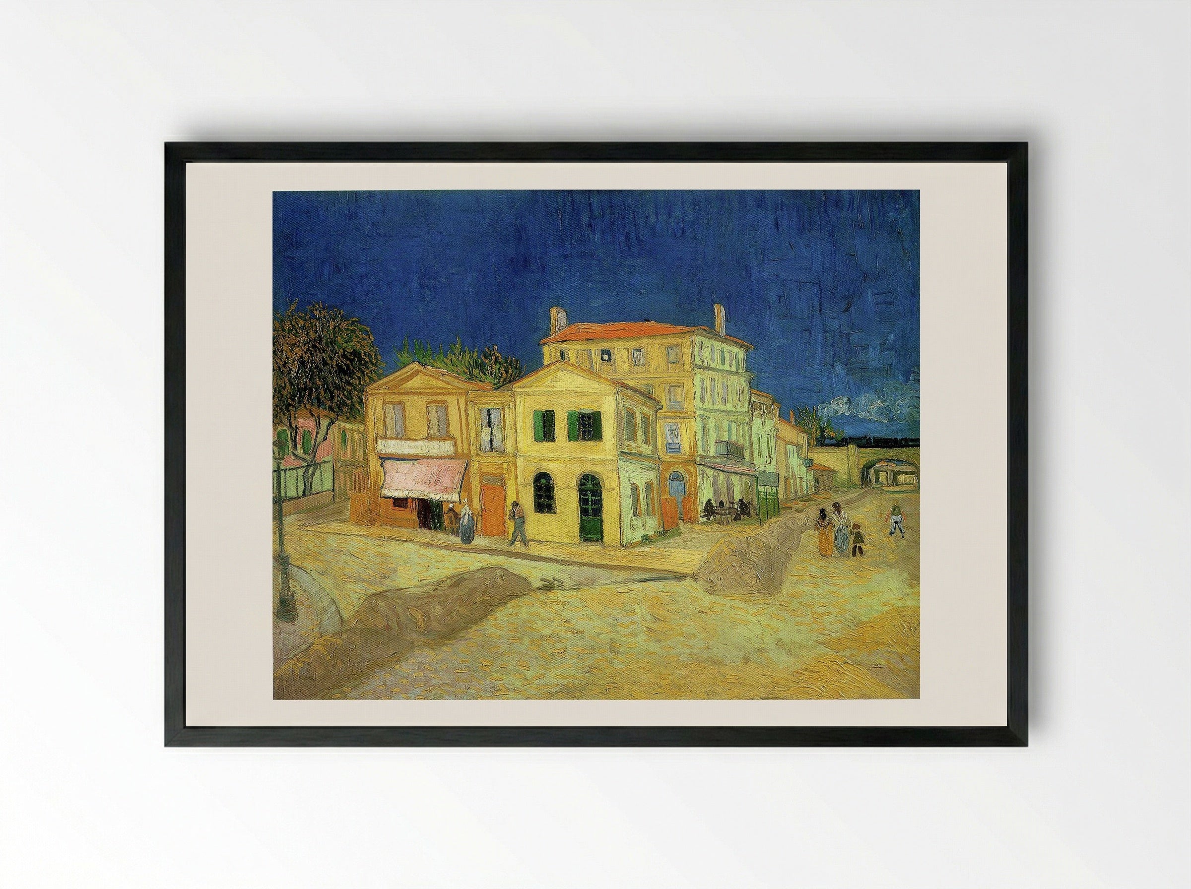 The Yellow House (The Street) - Vincent van Gogh - Framed Print Black