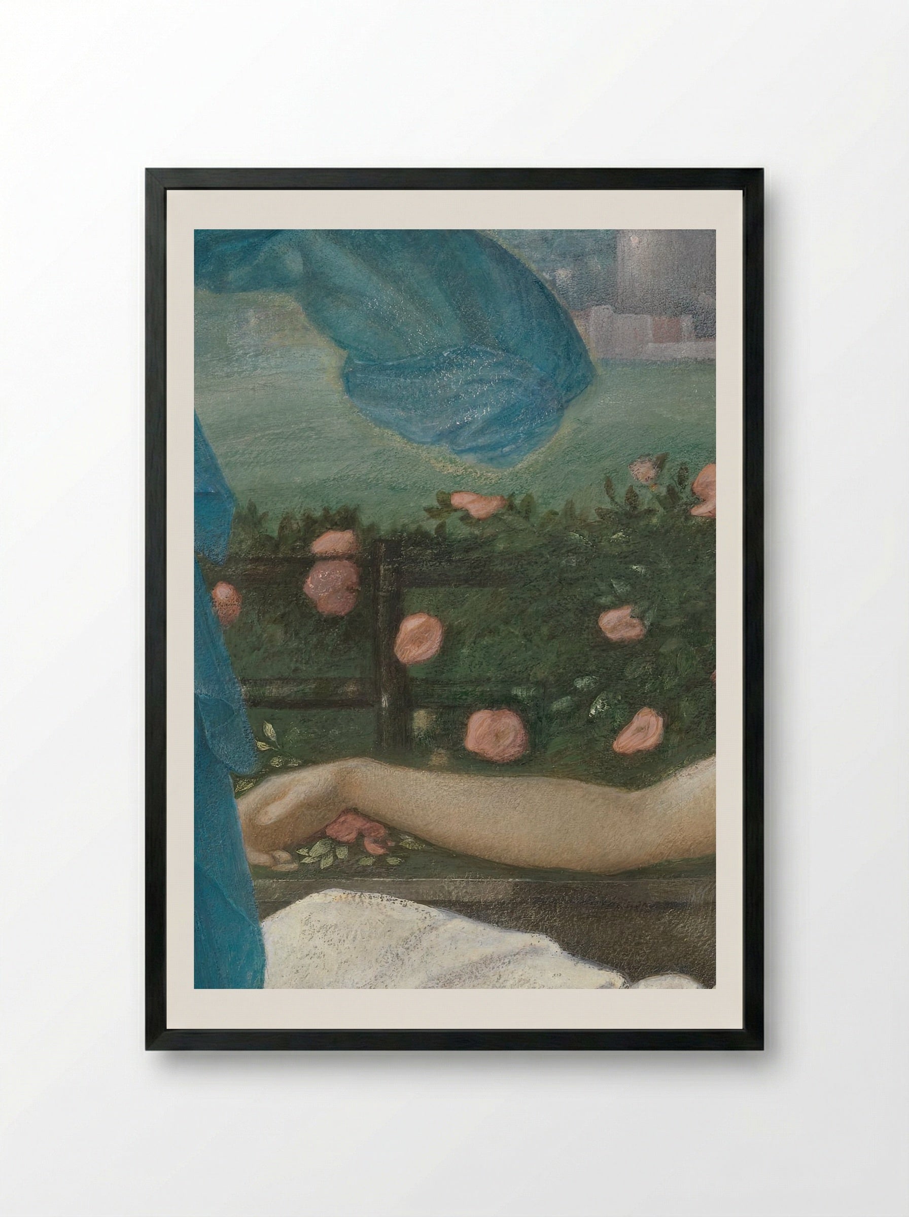 Cupid and Psyche - Edward Burne-Jones - Framed Print Black