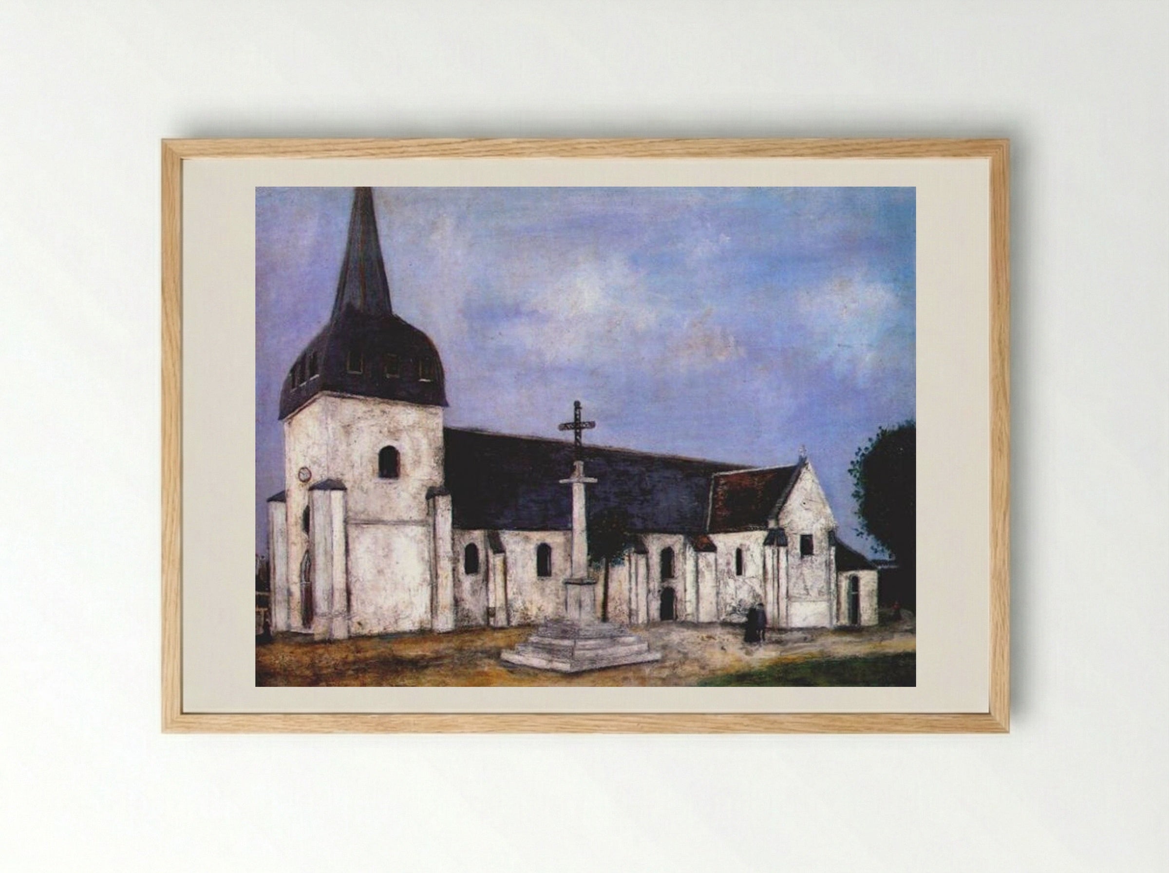 Church of St. Hilary - Maurice Utrillo - Framed Print Wood
