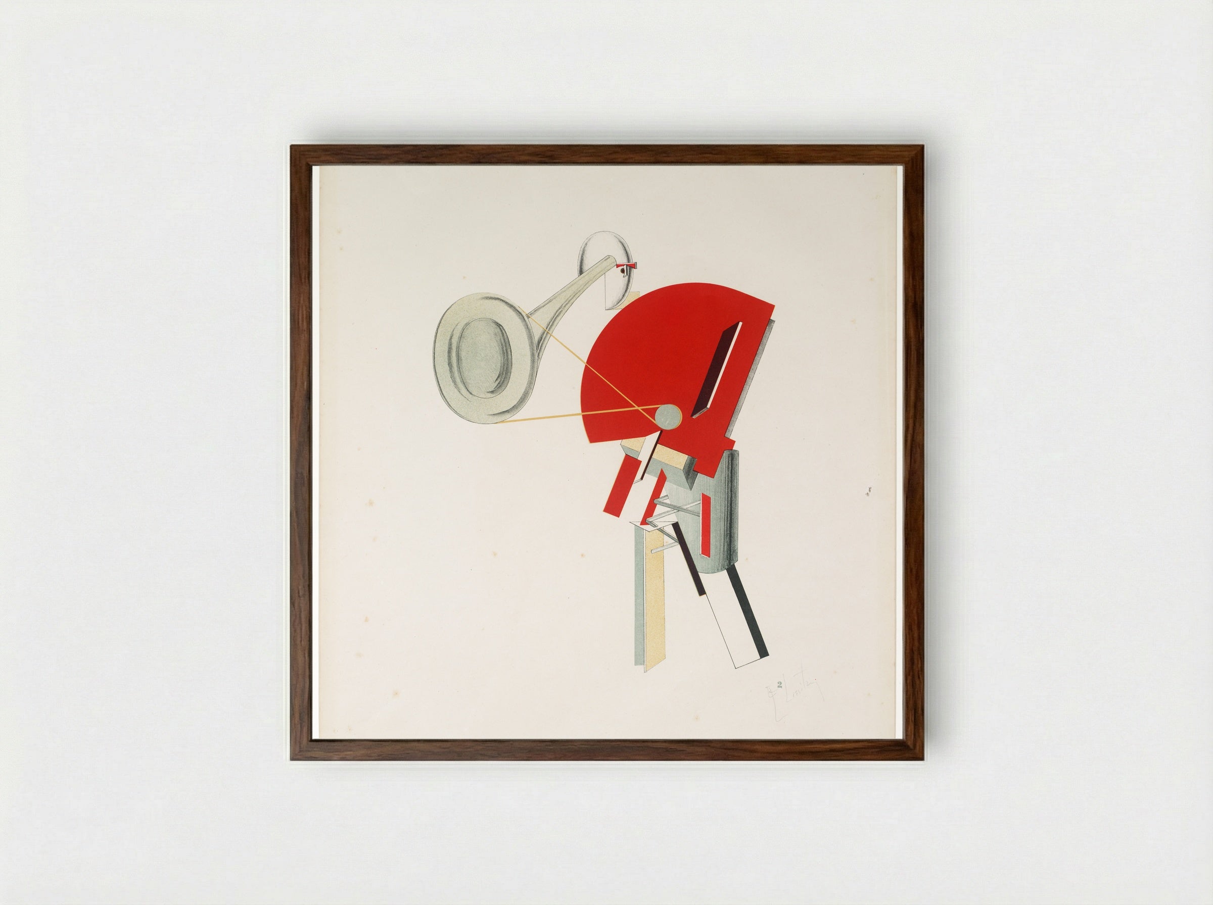 Announcer - El Lissitzky - Framed Print Dark Wood