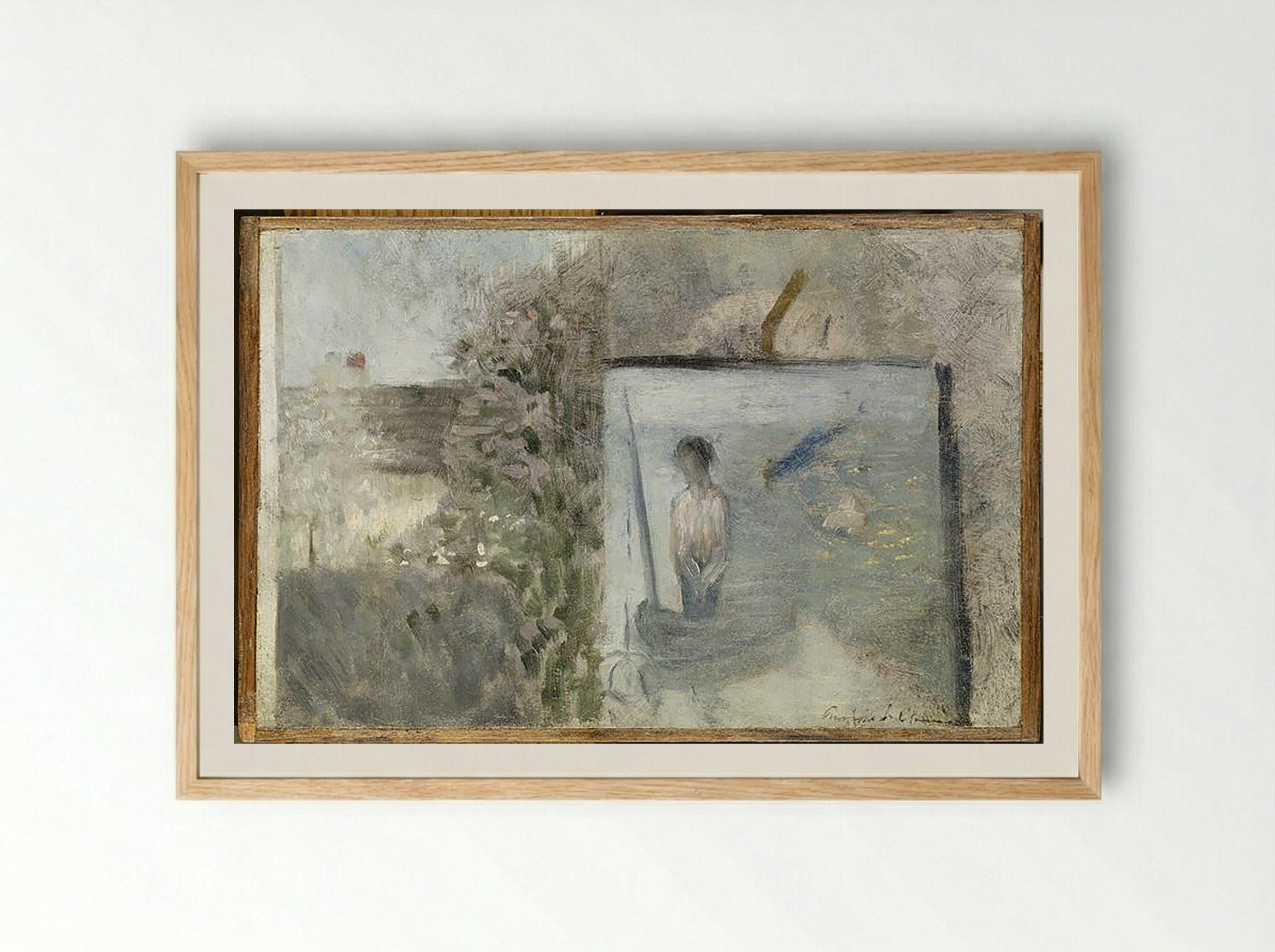 Landscape with Bathers - Pierre Puvis de Chavannes - Framed Print Wood