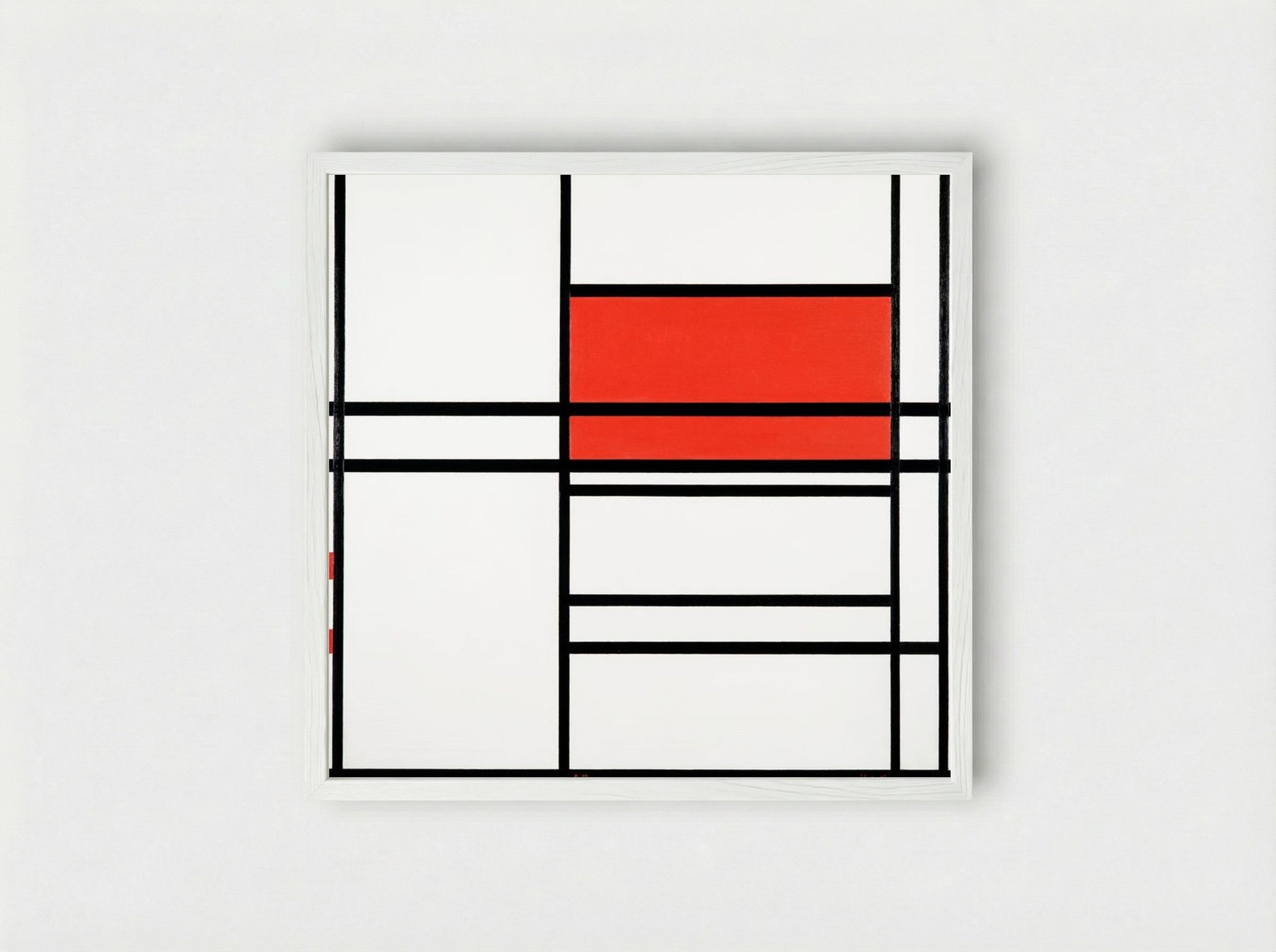 Composition No. 4 with Red and Blue - Piet Mondrian - Framed Print White
