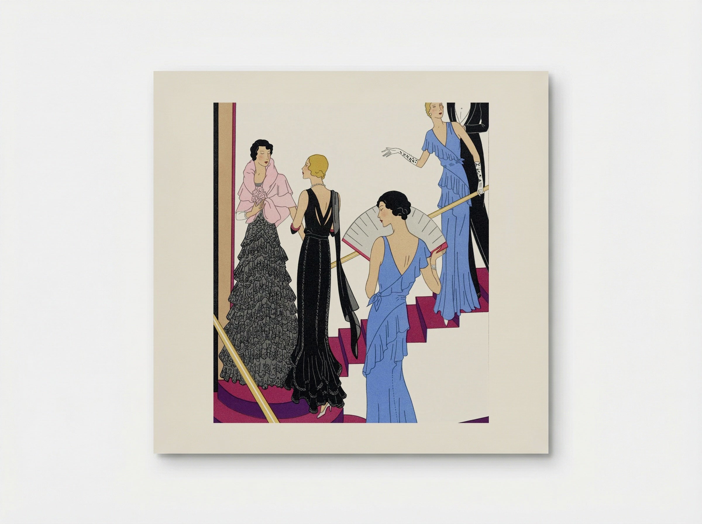 Lace Evening Dress with a Moire Cape - Redfern Ltd. - Poster