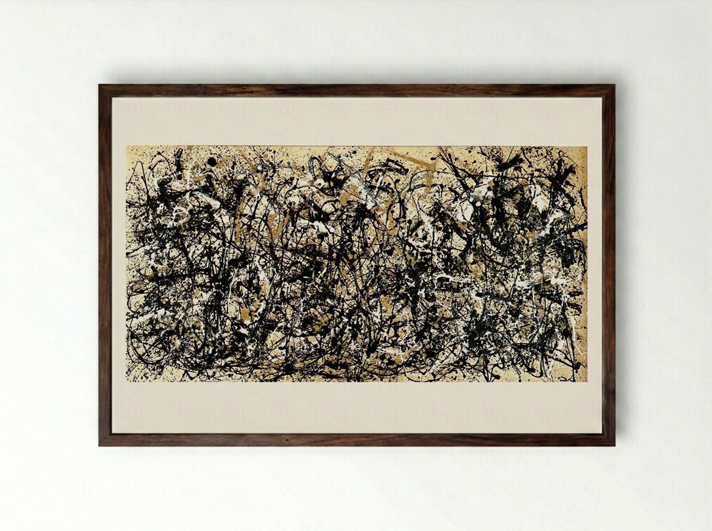 Autumn Rhythm (Number 30) - Jackson Pollock - Framed Print Dark Wood