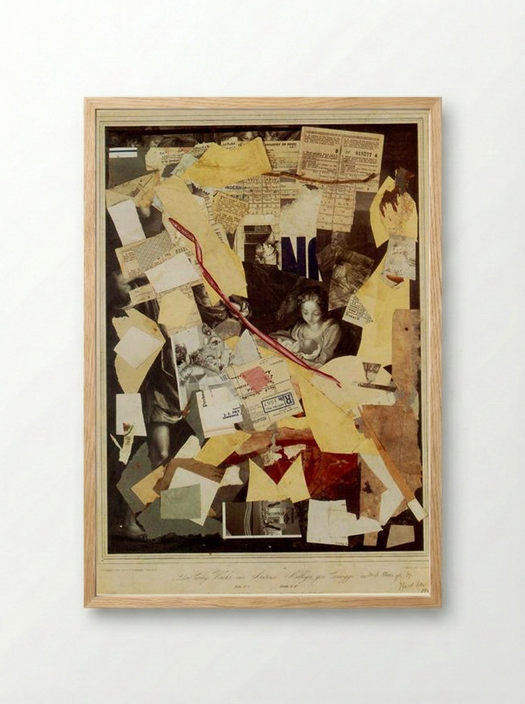 The Holy Night by Antoni Allegri, known as Correggio... (Kurt Schwitters) - Kurt Schwitters - Framed Print Wood