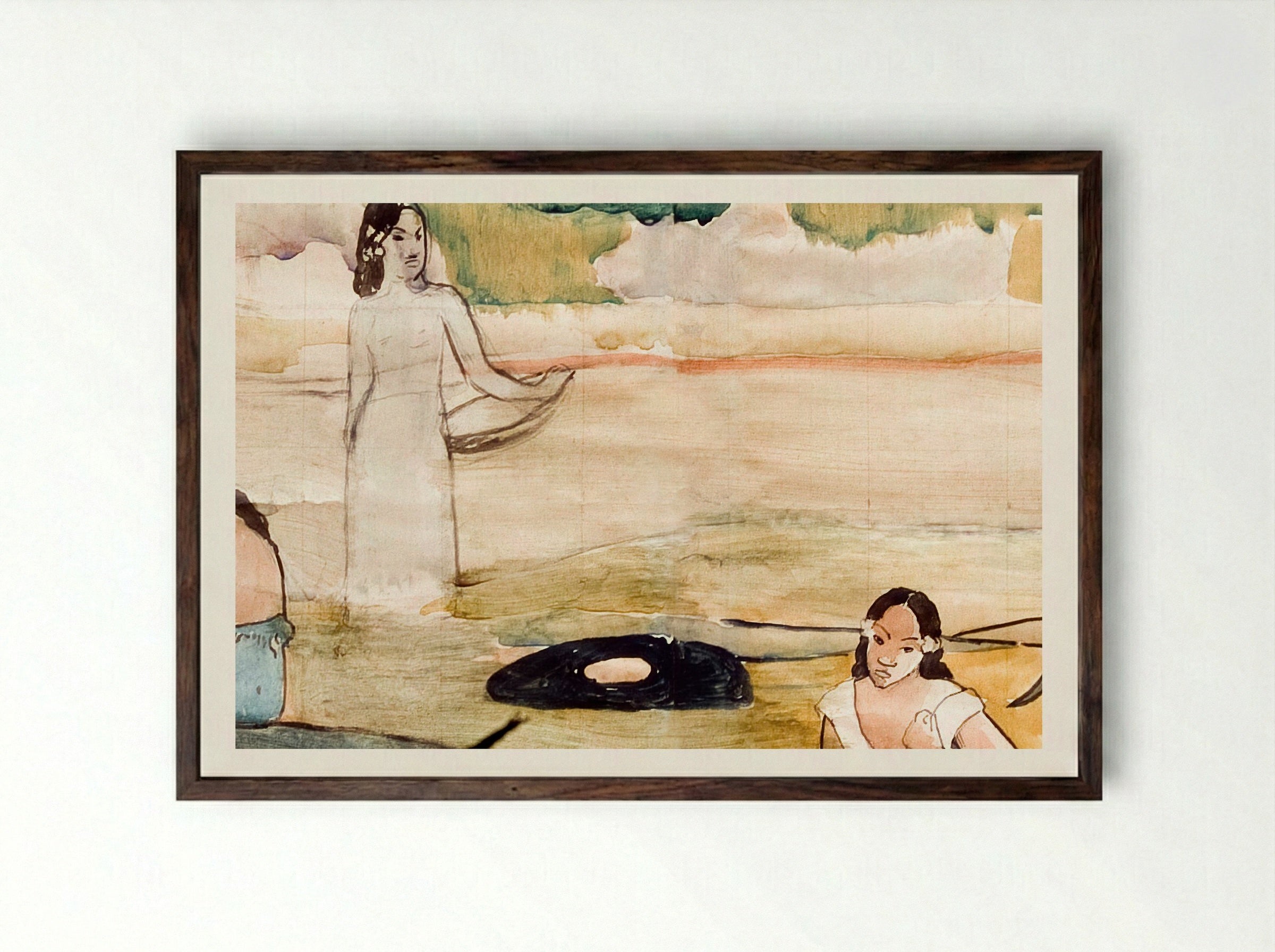 Study from Tahiti - Paul Gauguin - Framed Print Dark Wood