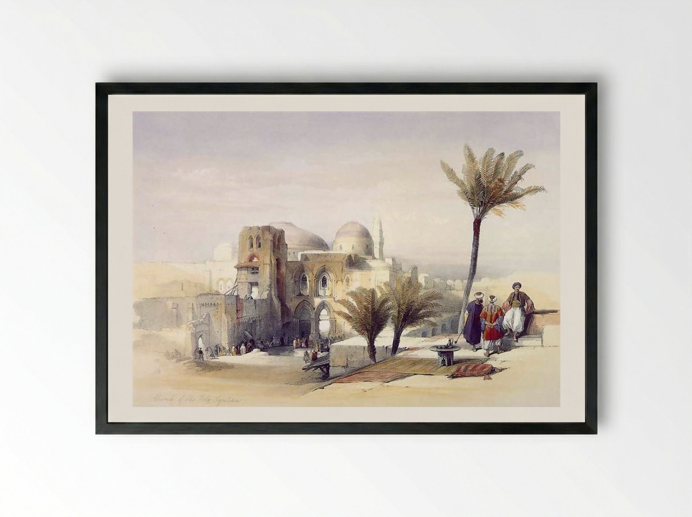 Church of the Holy Sepulchre, Jerusalem - David Roberts - Framed Print Black
