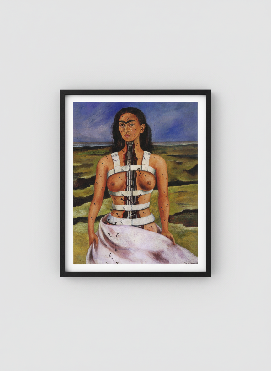 The Broken Column - Frida Kahlo - Framed Print Black