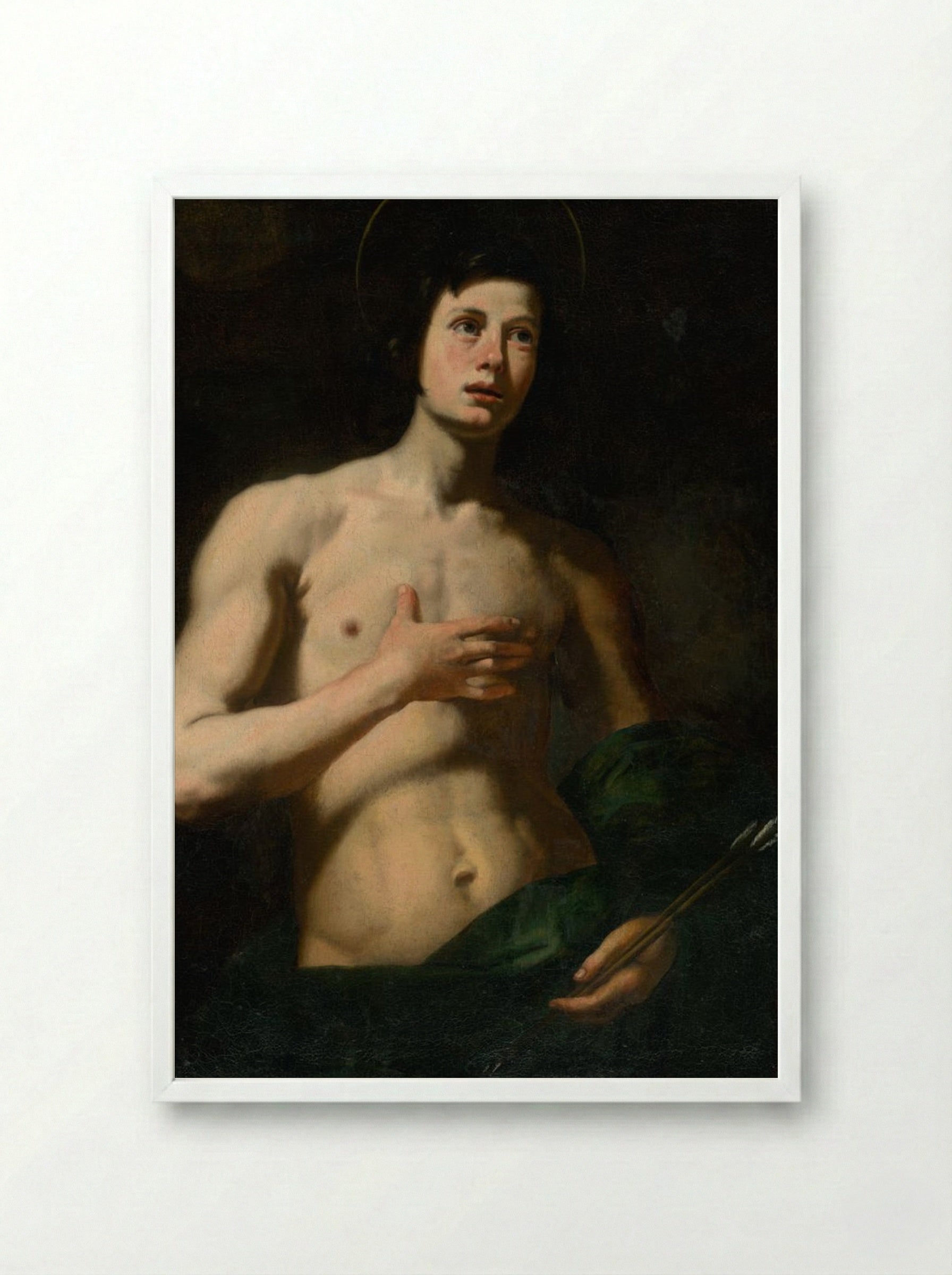 Saint Sebastian - Lorenzo Lippi - Framed Print White