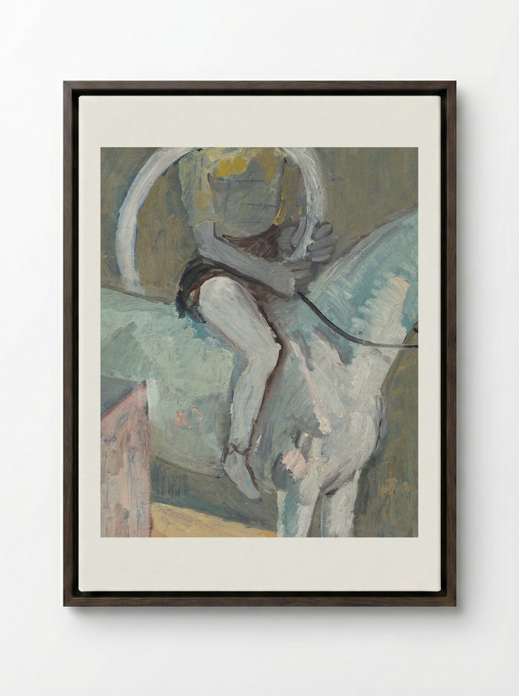 Circus Rider at Holy Communion - Cyprián Majerník - Framed Canvas Dark Wood
