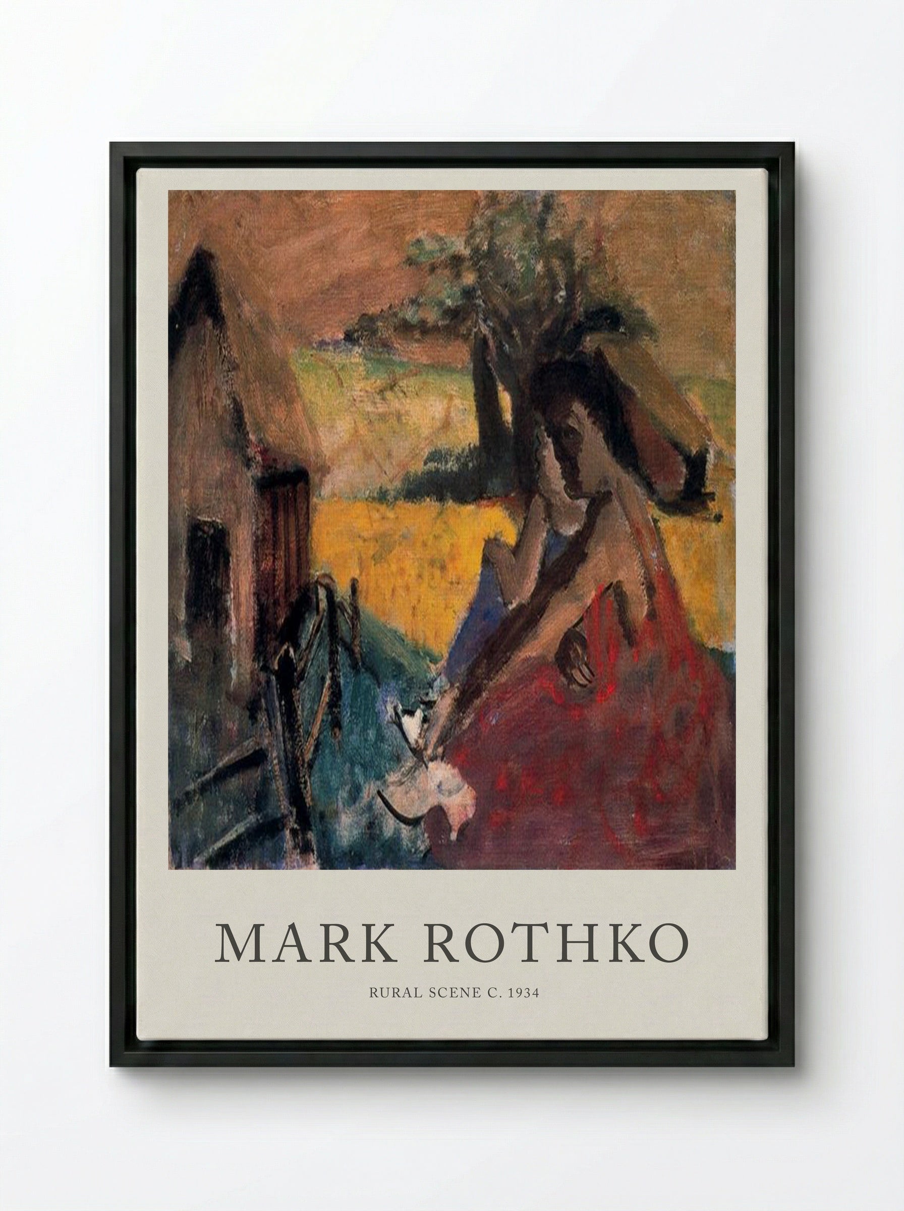 Rural Scene - Mark Rothko - Framed Canvas Black