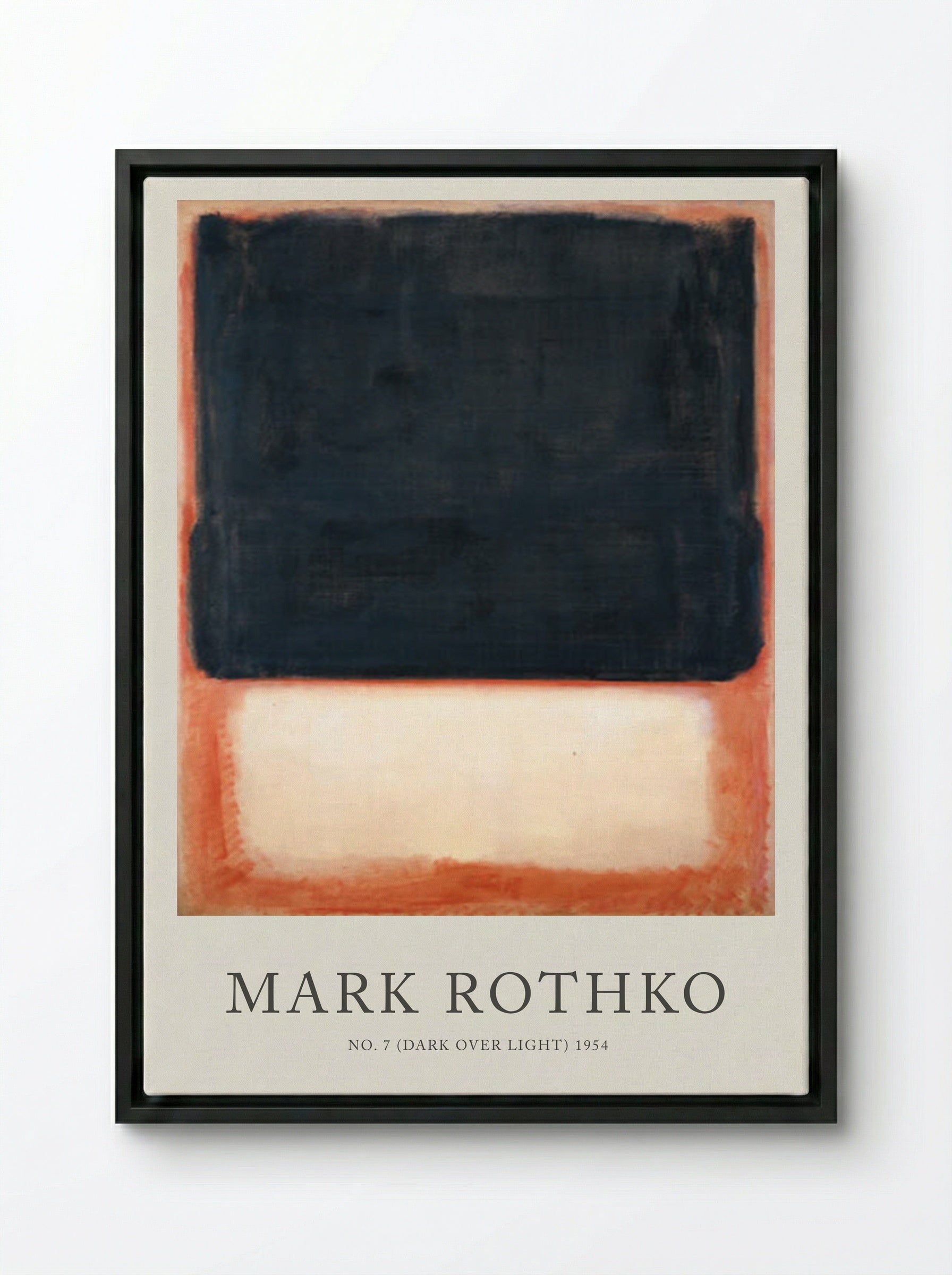No. 7 (Dark Over Light) - Mark Rothko - Framed Canvas Black