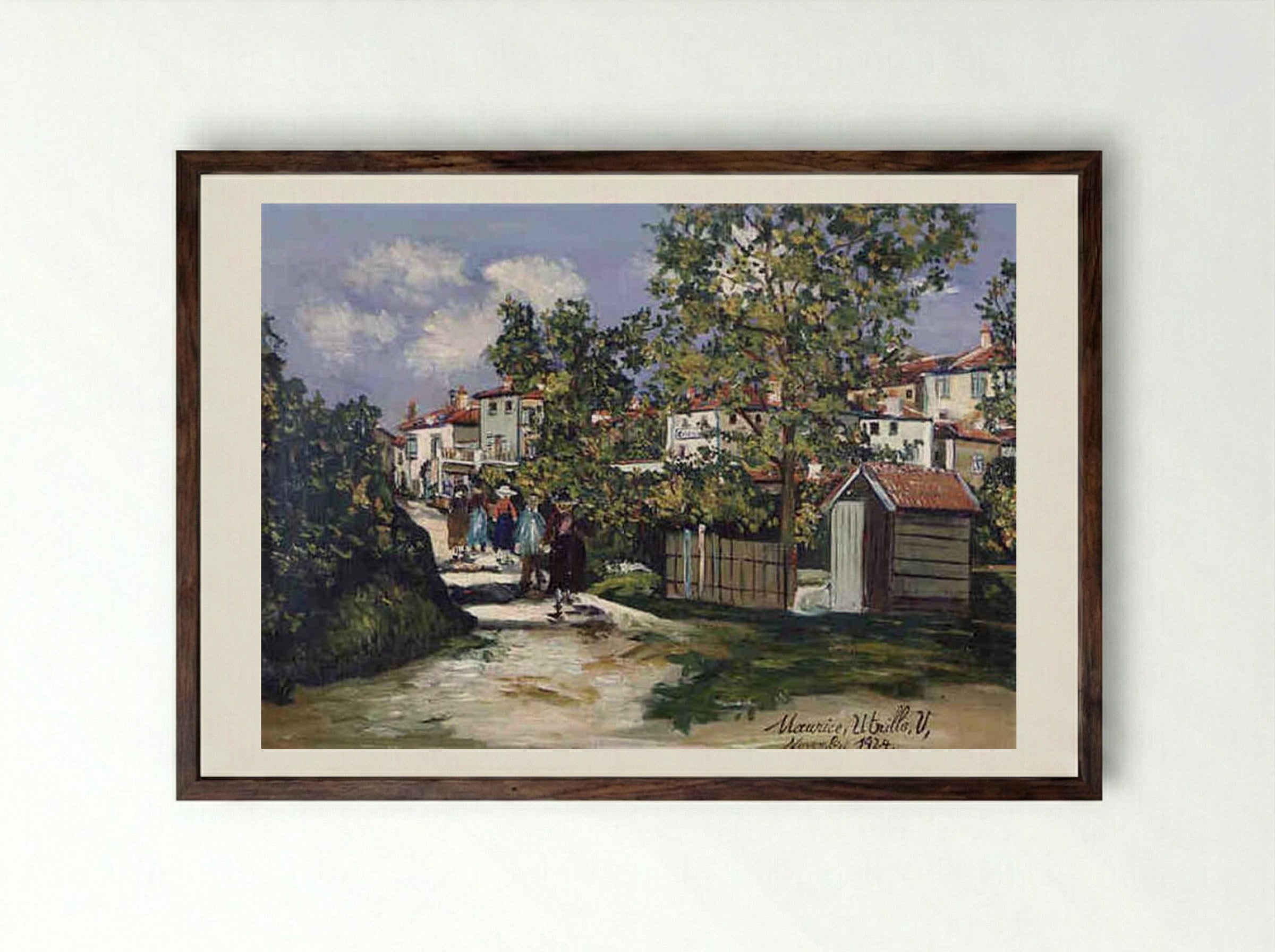 Landscape in Saint-Bernard - Maurice Utrillo - Framed Print Dark Wood