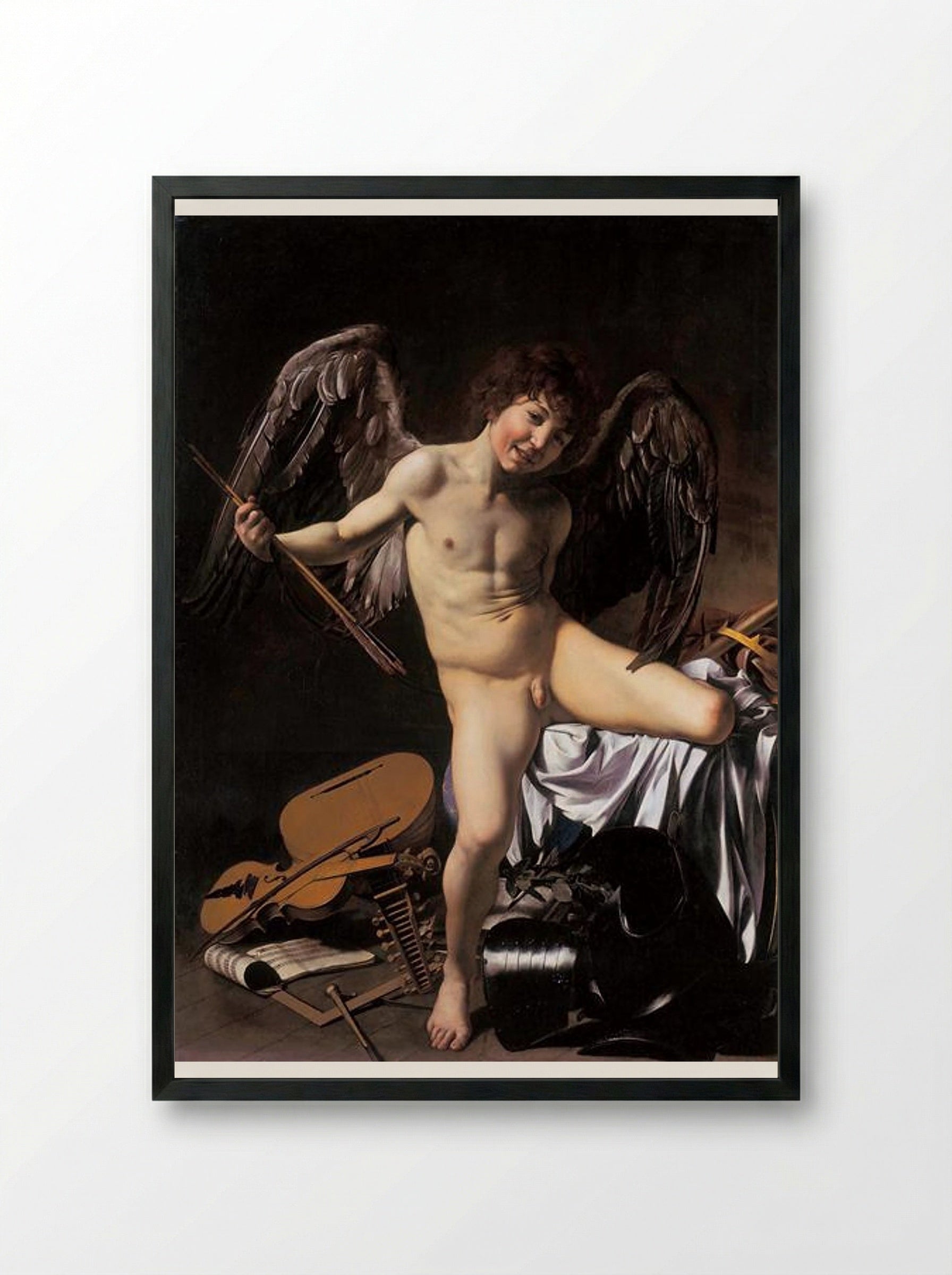 Amor Victorious - Caravaggio - Framed Print Black