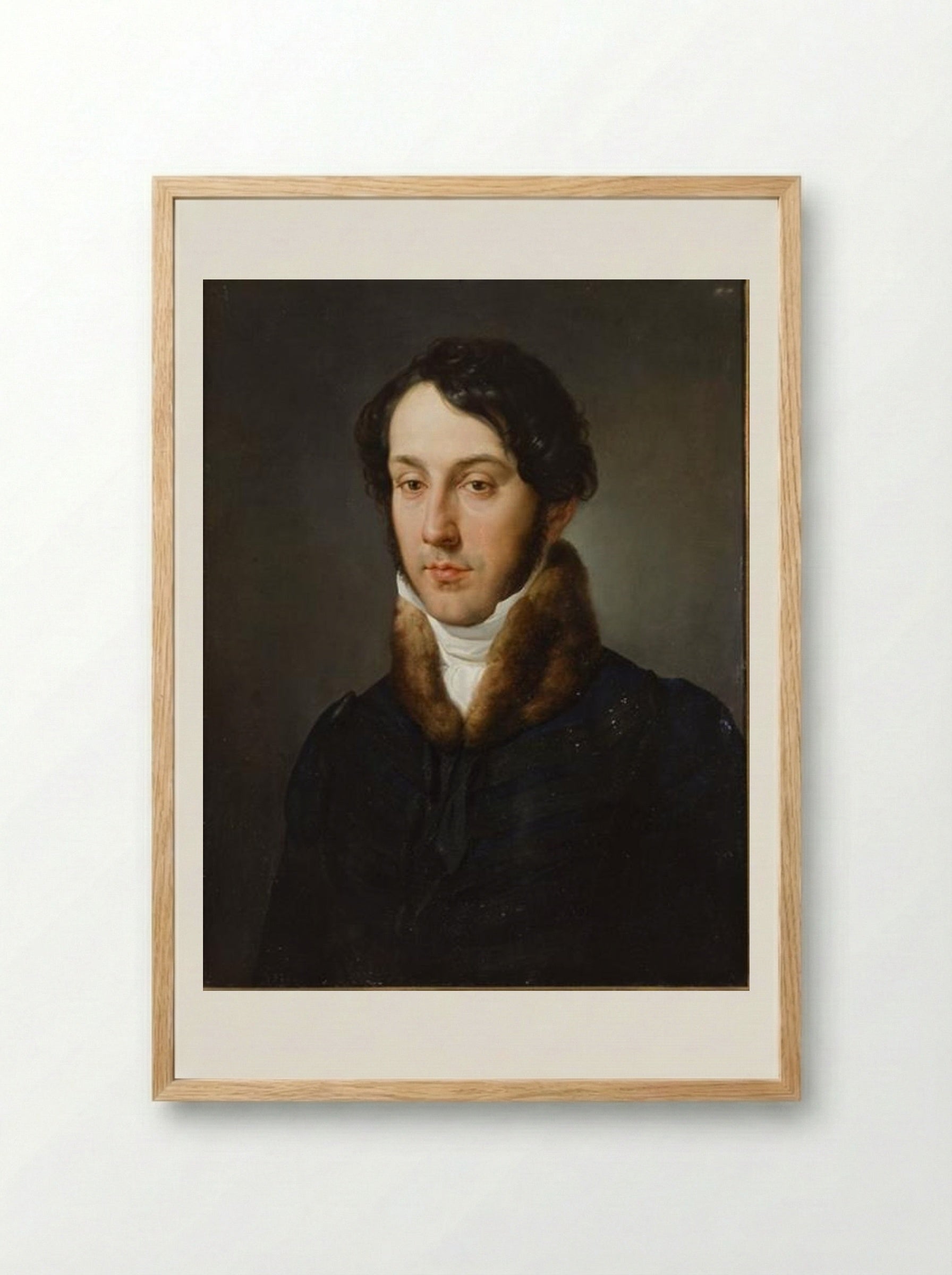 Portrait of a Man - Francesco Hayez - Framed Print Wood