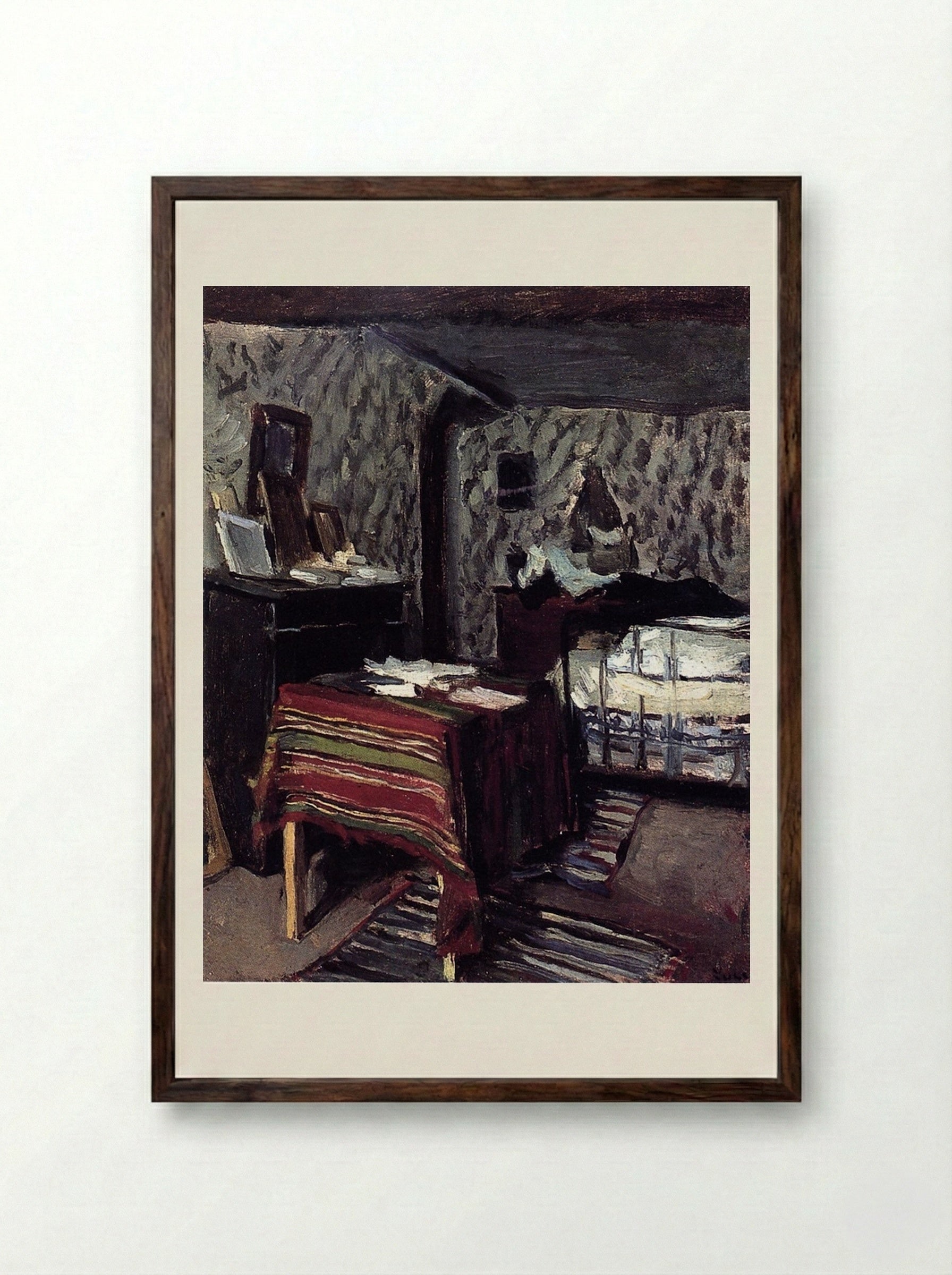 The Artist's Room, Rue Lavin - Maximilien Luce - Framed Print Dark Wood