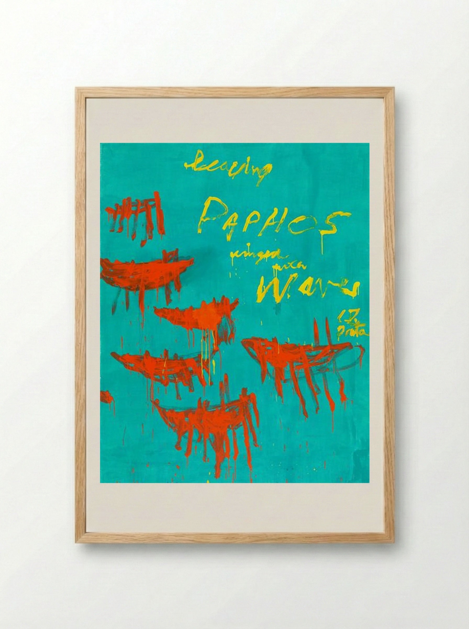 Leaving Paphos Ringed With Waves V - Cy Twombly - Framed Print Wood