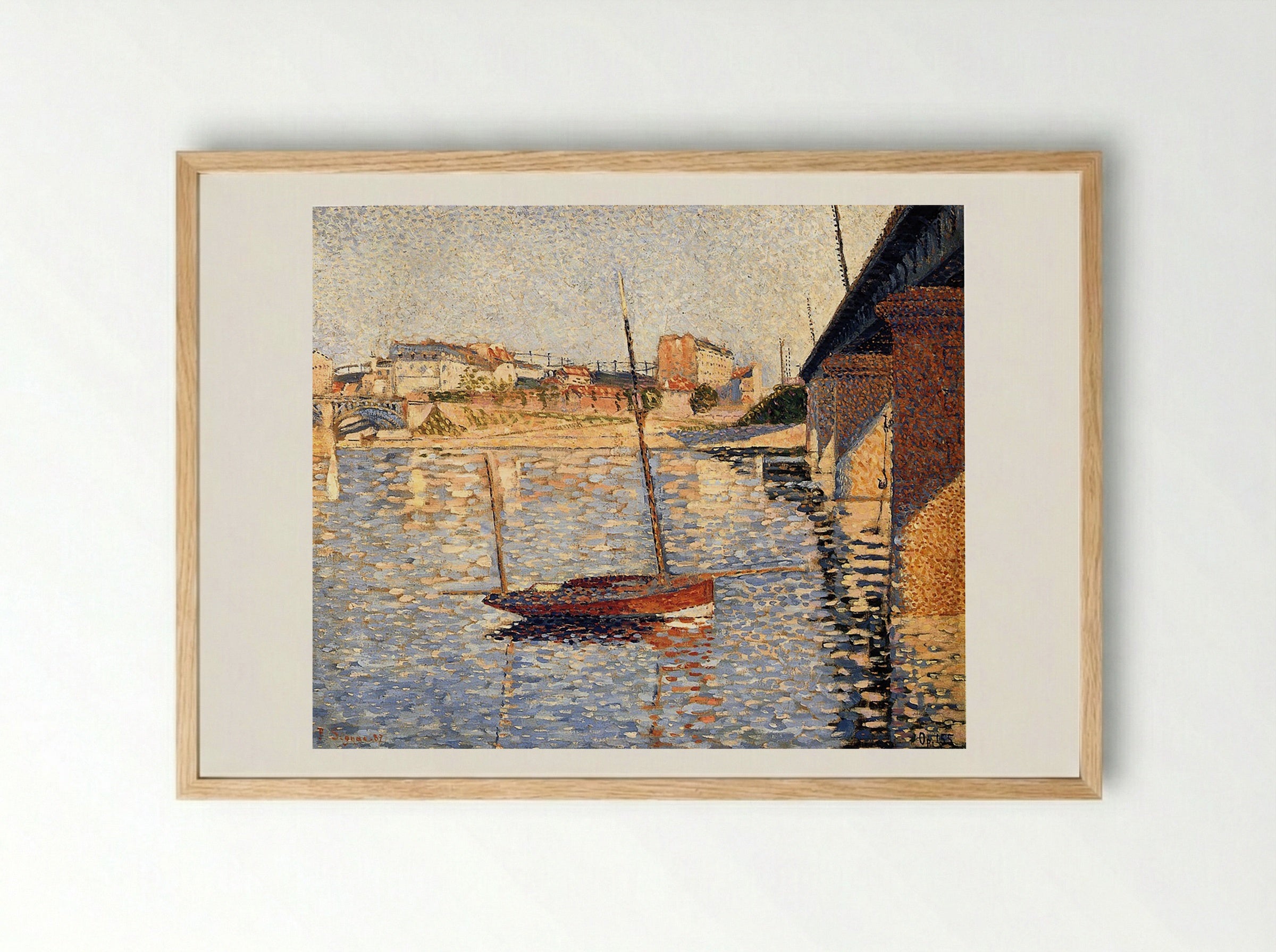 Le Clipper, Asnieres - Paul Signac - Framed Print Wood