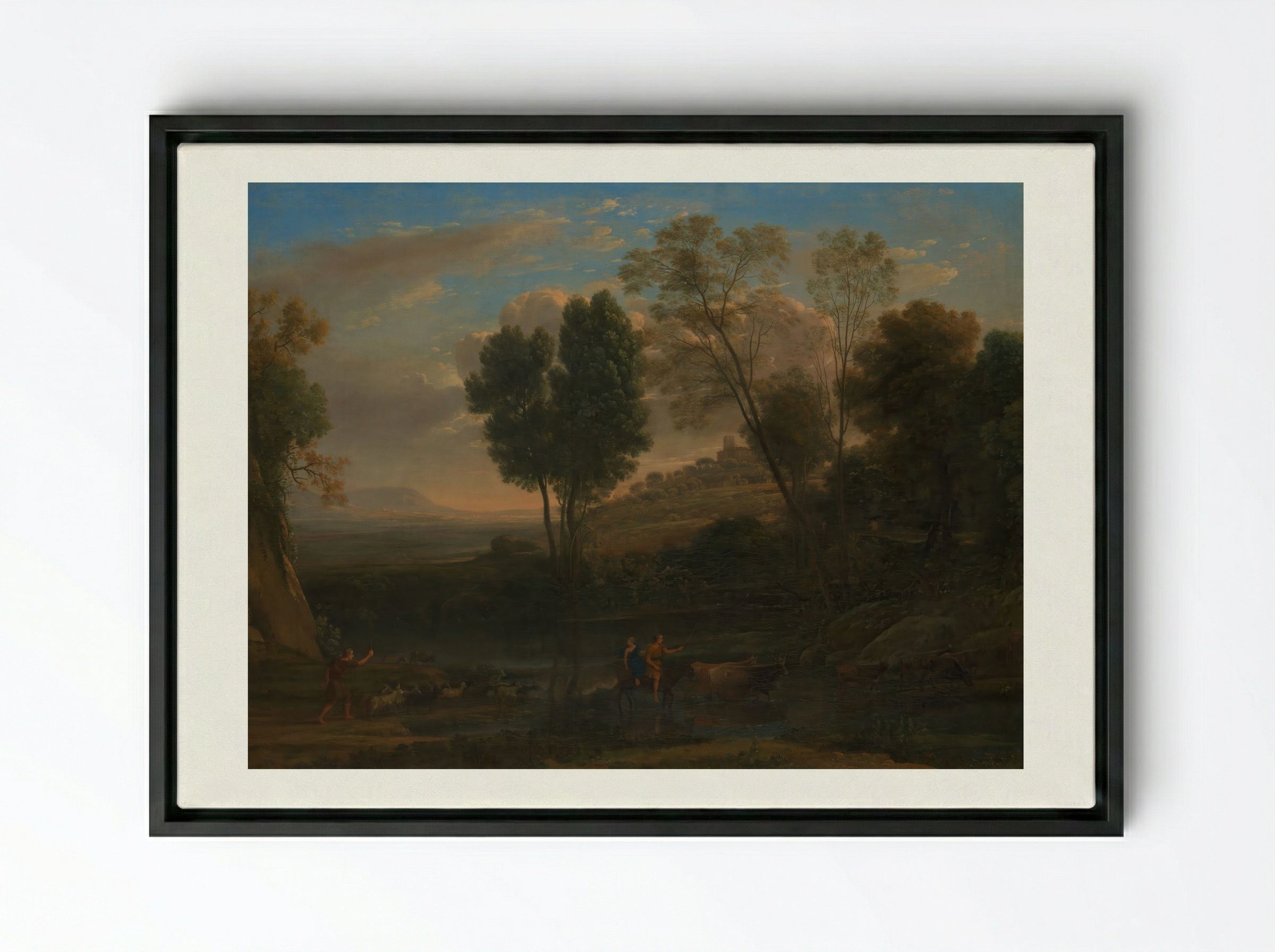Sunrise - Claude Lorrain - Framed Canvas Black